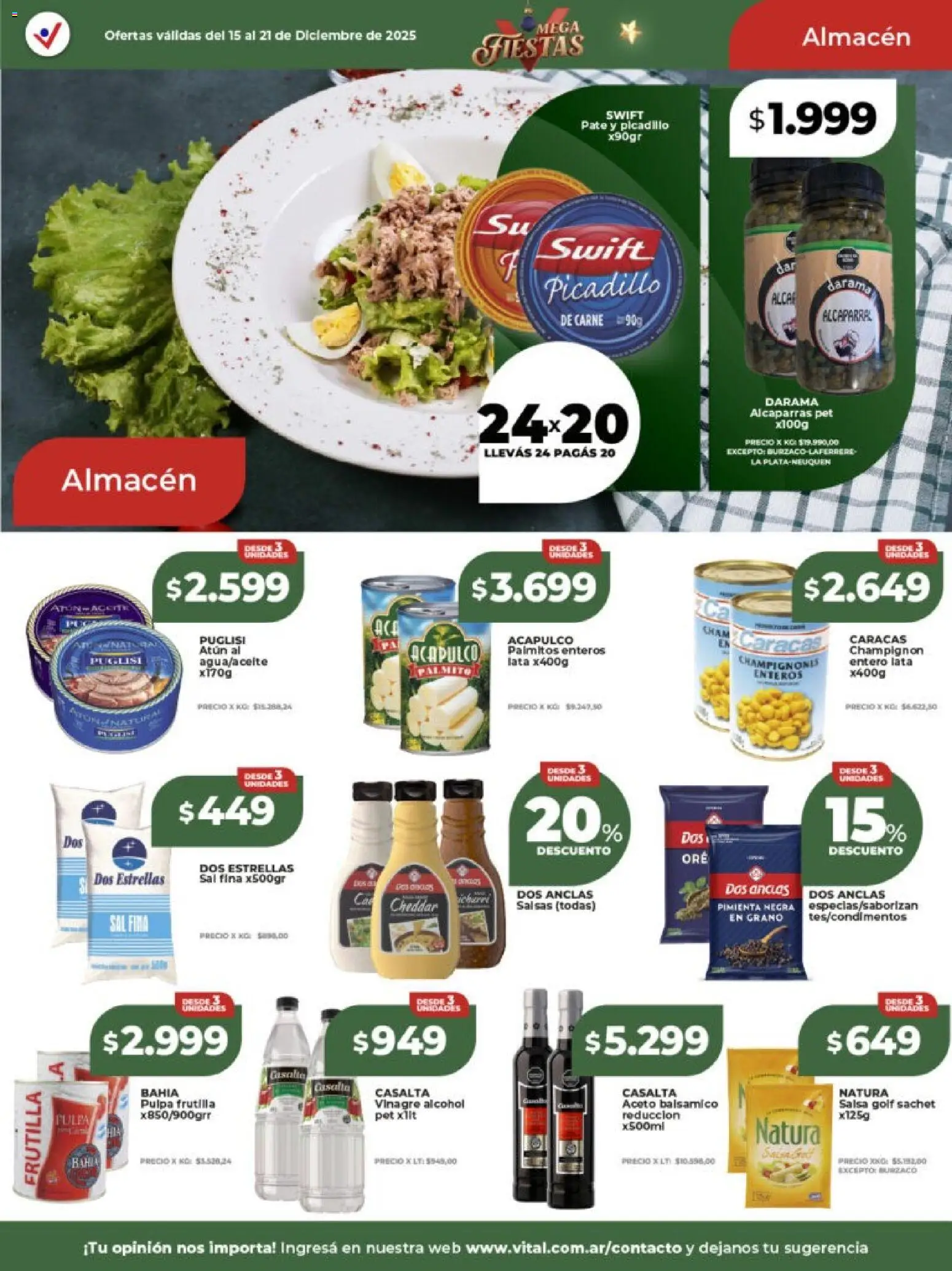 Vital - Ofertas - Laferrere  │ válido desde el 15.12.2025 | Página: 13 | Productos: Atún, Pimienta, Palmitos, Picadillo