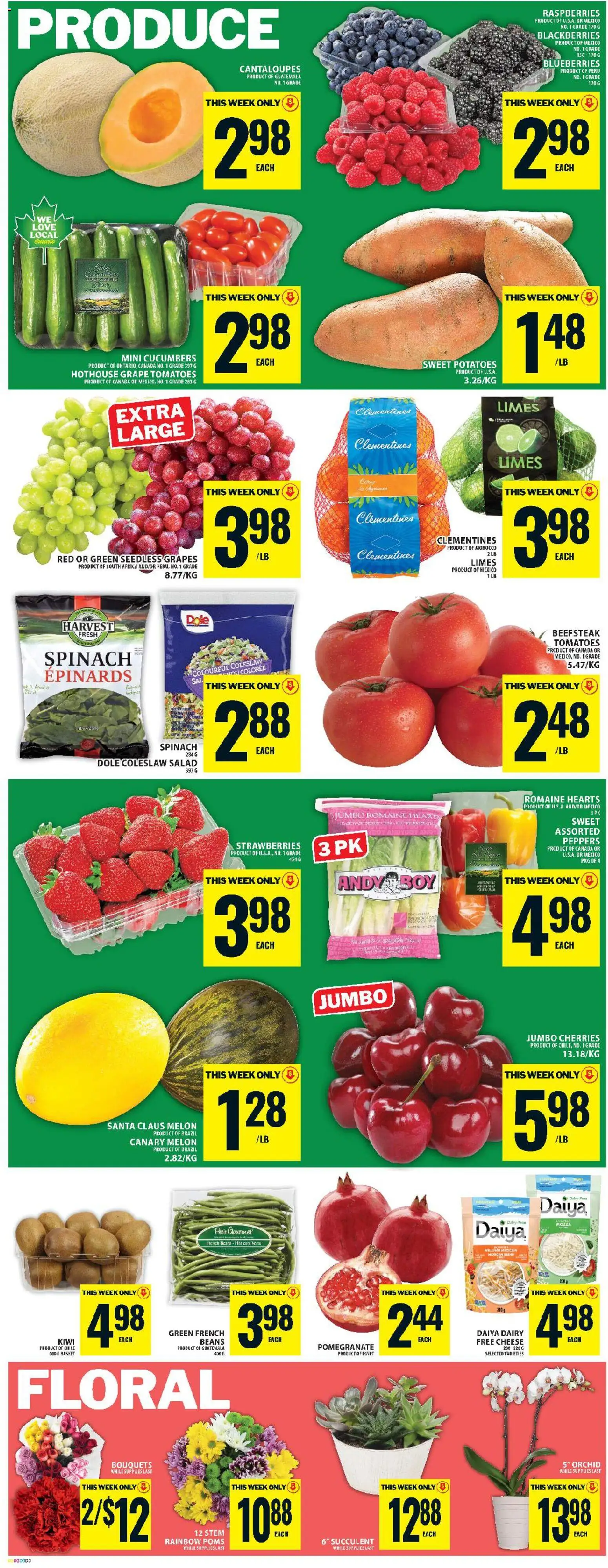 Food Basics flyer valid from 01.01.2026 | Page: 4 | Products: Kiwi, Salad, Potatoes, Cheese