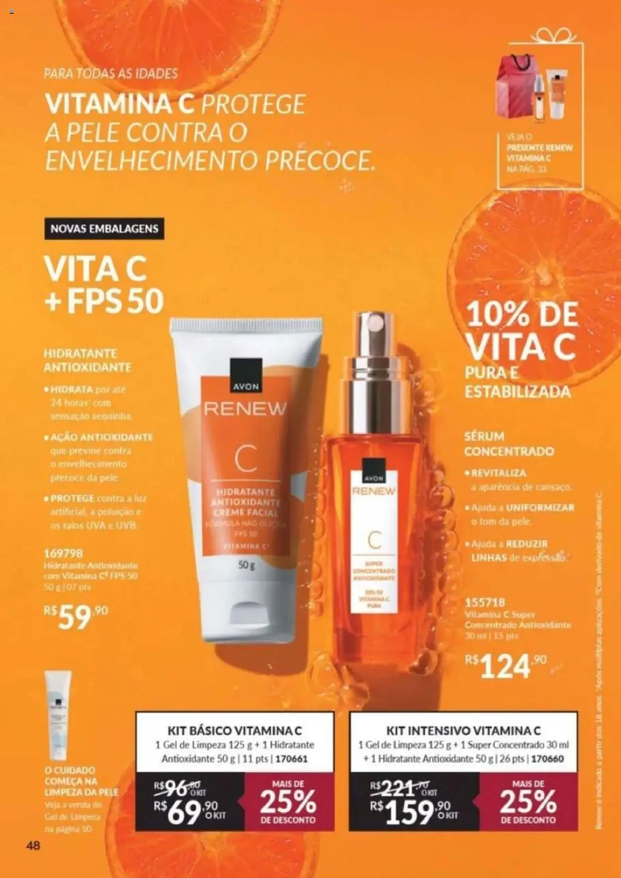 Avon Folheto - válido de 26.09.2025 | Página: 48 | Produtos: Sérum, Gel de limpeza, Creme, Vitamina c