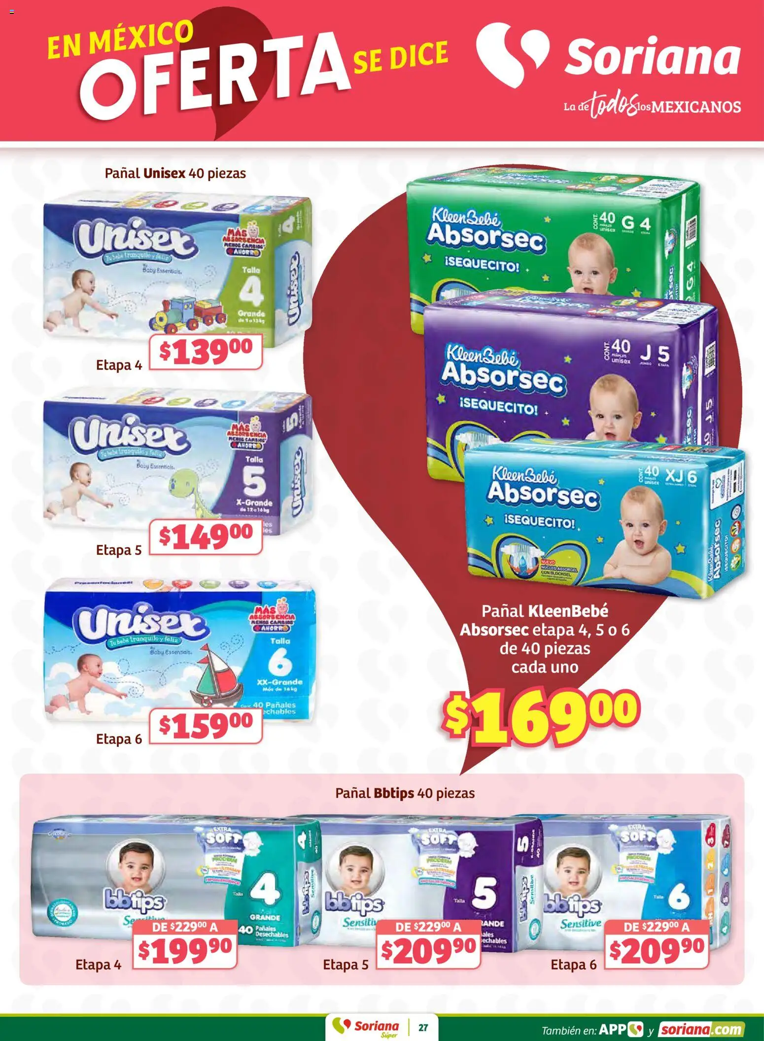 Nuevas ofertas de Soriana válidas en toda la República Mexicana desde el 15.01.2026. ¡Encuentra las mejores ofertas en Soriana - Preciazazaso Súper: Frontera Chia, Q. Roo! | Página: 27 | Productos: Pañales