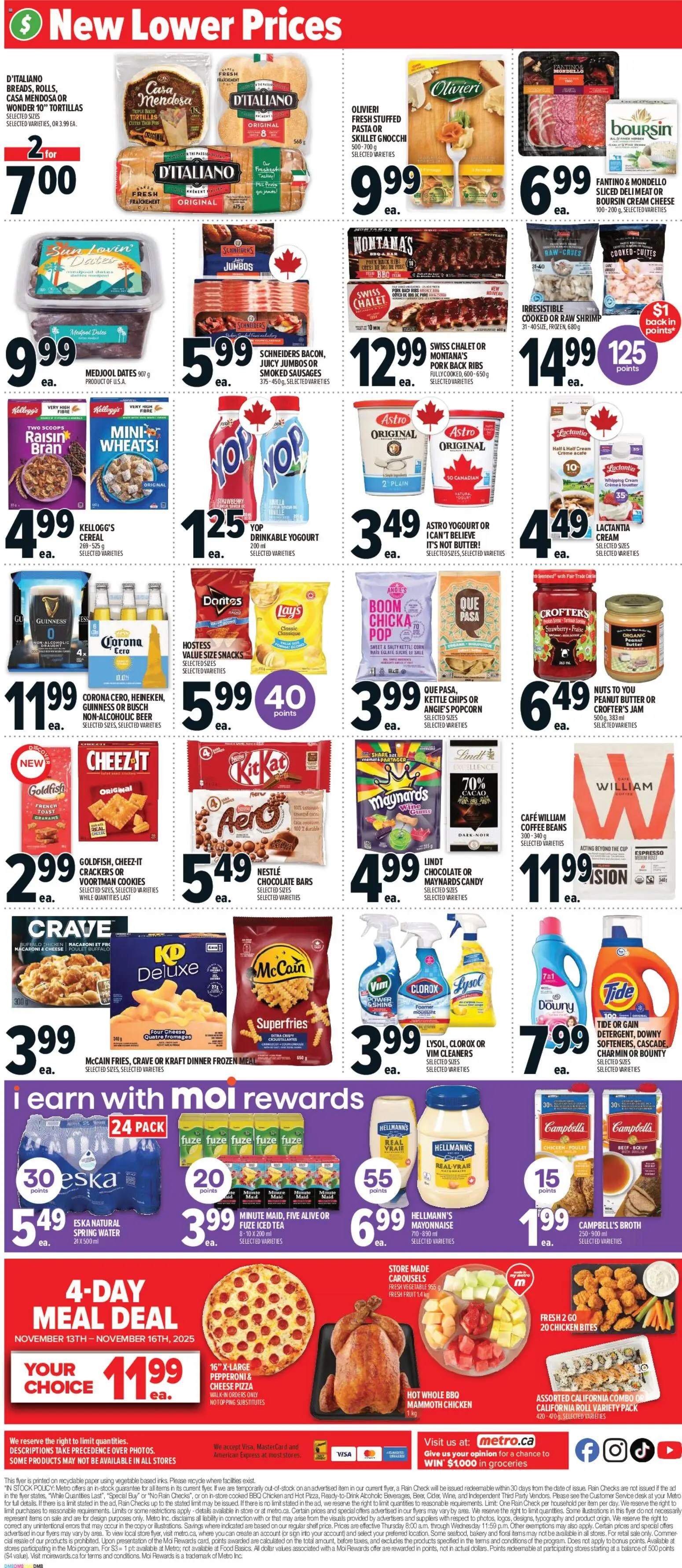 Metro flyer valid from 13.11.2025 | Page: 4 | Products: Pasta, Cream, Shelf, Pizza