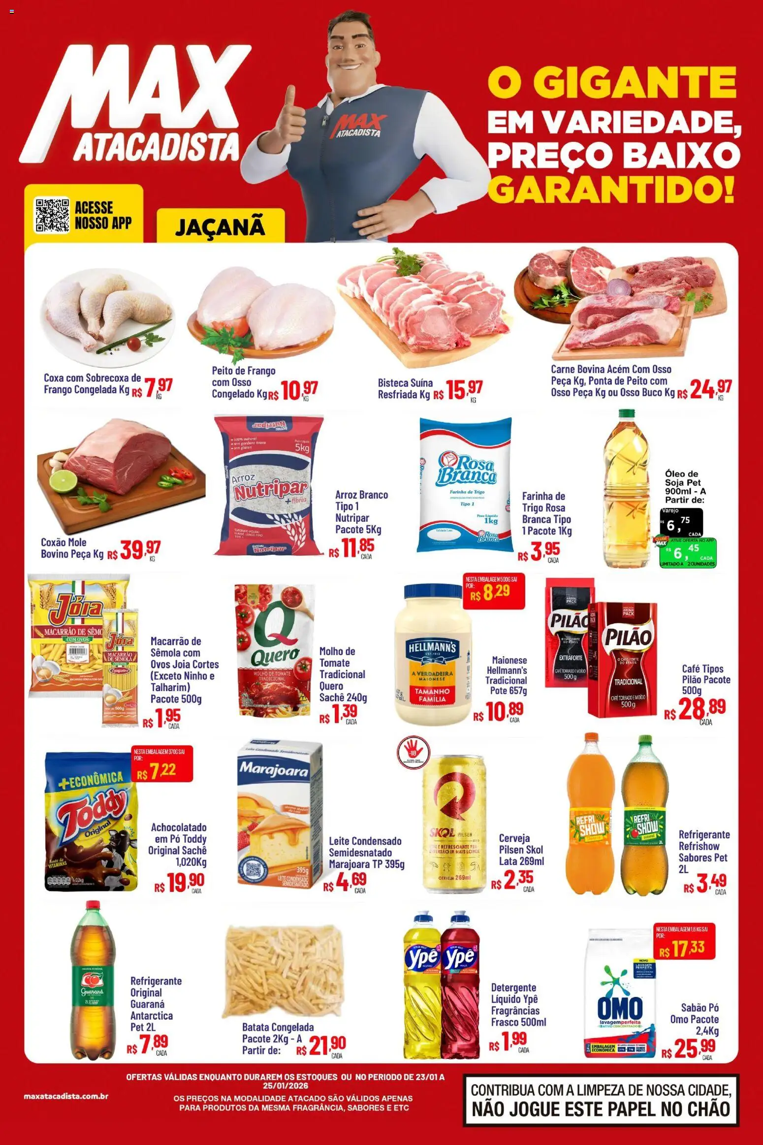 Max Atacadista Folheto - válido de 23.01.2026 | Página: 1 | Produtos: Baixo, Refrigerante, Batata, Maionese