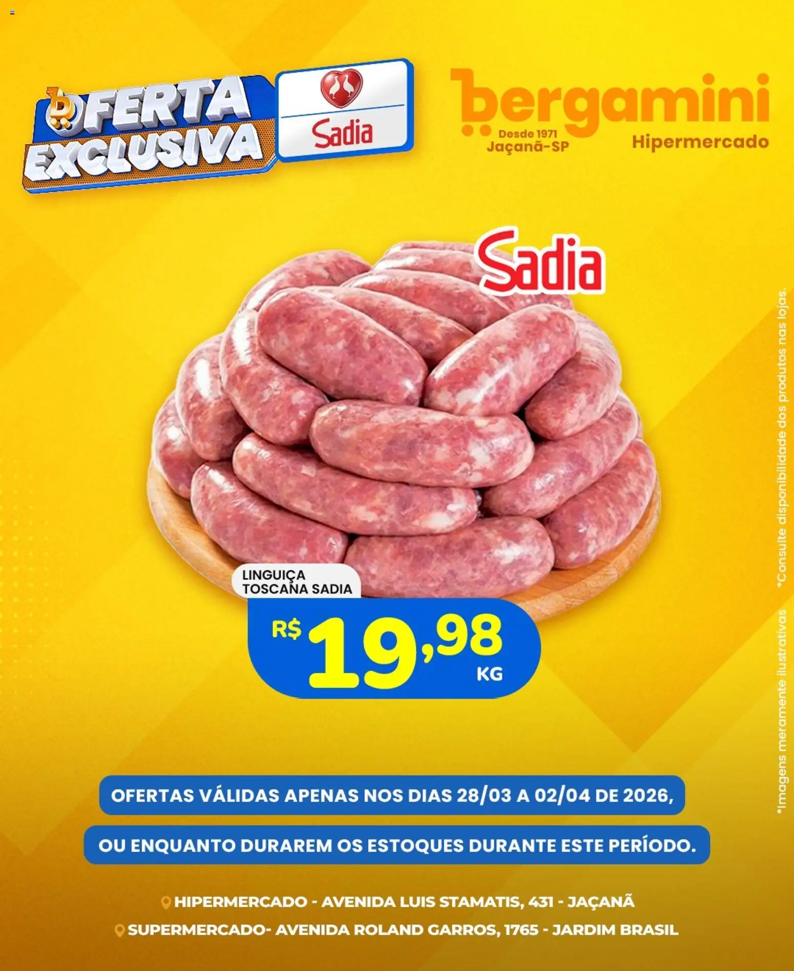 Supermercado Bergamini Folheto - válido de 28.03.2026 | Página: 2 | Produtos: Linguiça