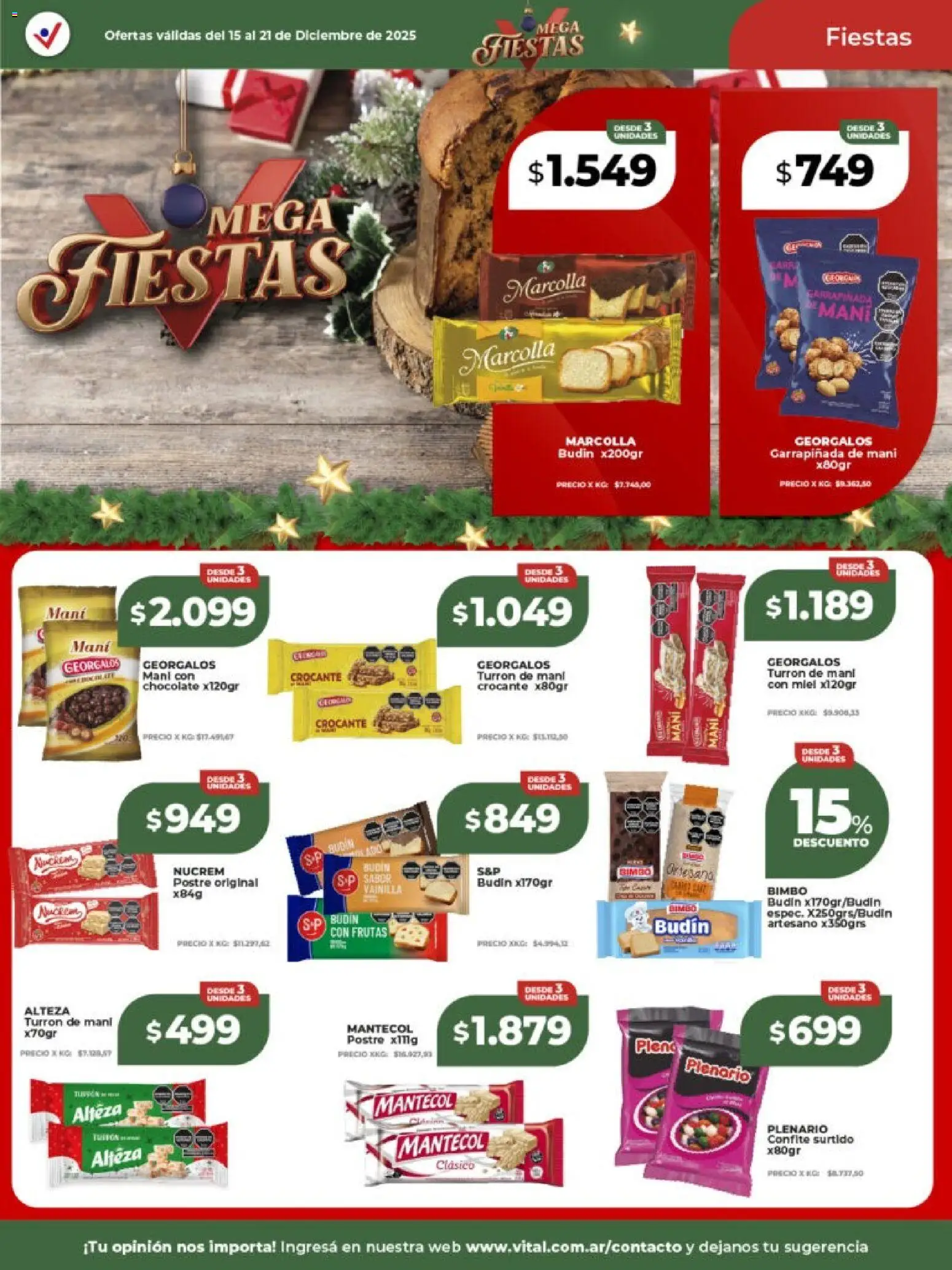 Vital - Ofertas │ válido desde el 15.12.2025 | Página: 16 | Productos: Budín, Mani, Chocolate, Turrón