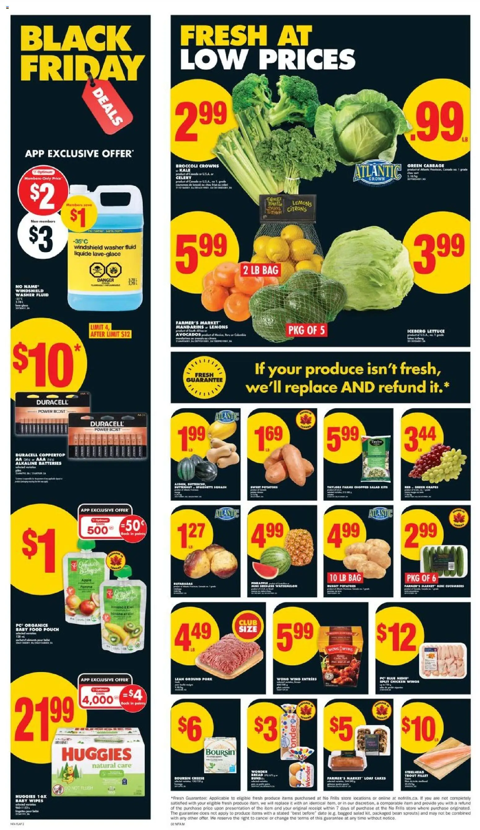 No Frills flyer valid from 13.11.2025 | Page: 2 | Products: Potatoes, Bag, Cheese, Chicken