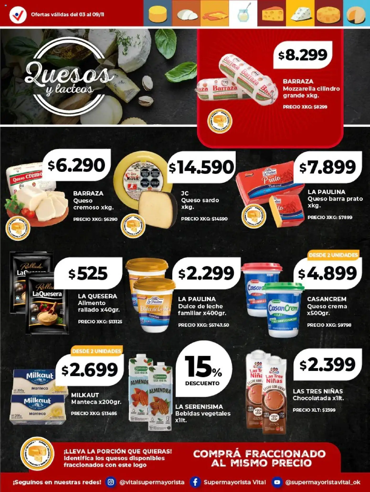 Vital - Especial de frescos - Abasto │ válido desde el 03.11.2025 | Página: 4 | Productos: Dulce de leche, Queso crema, Manteca, Almendra