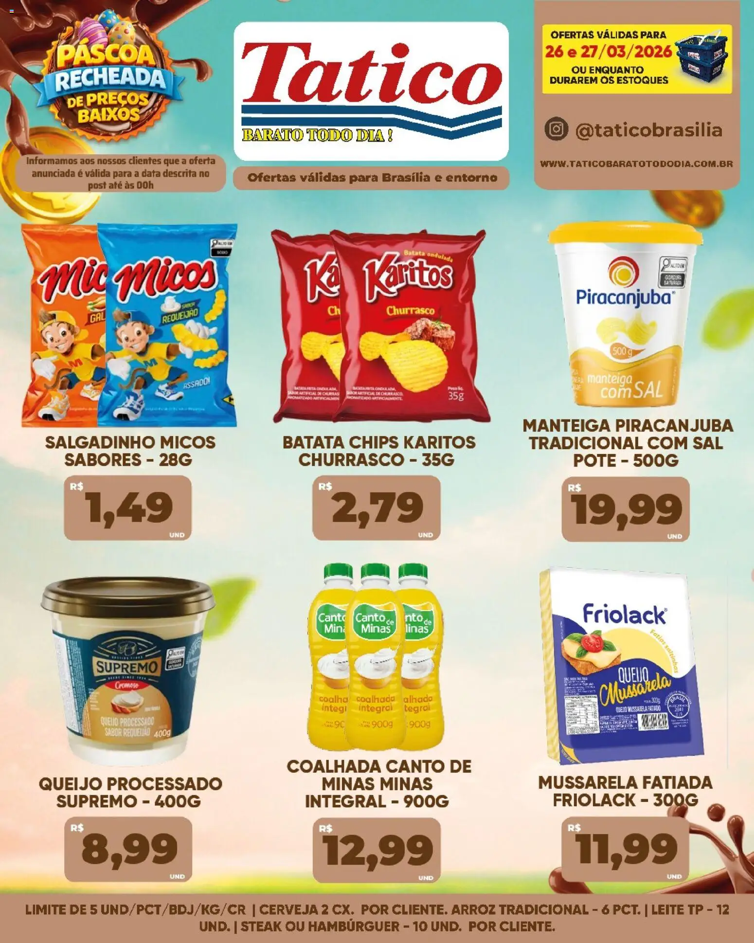Tatico Folheto - válido de 26.03.2026 | Página: 10 | Produtos: Mesa, Leite, Hambúrguer, Mussarela