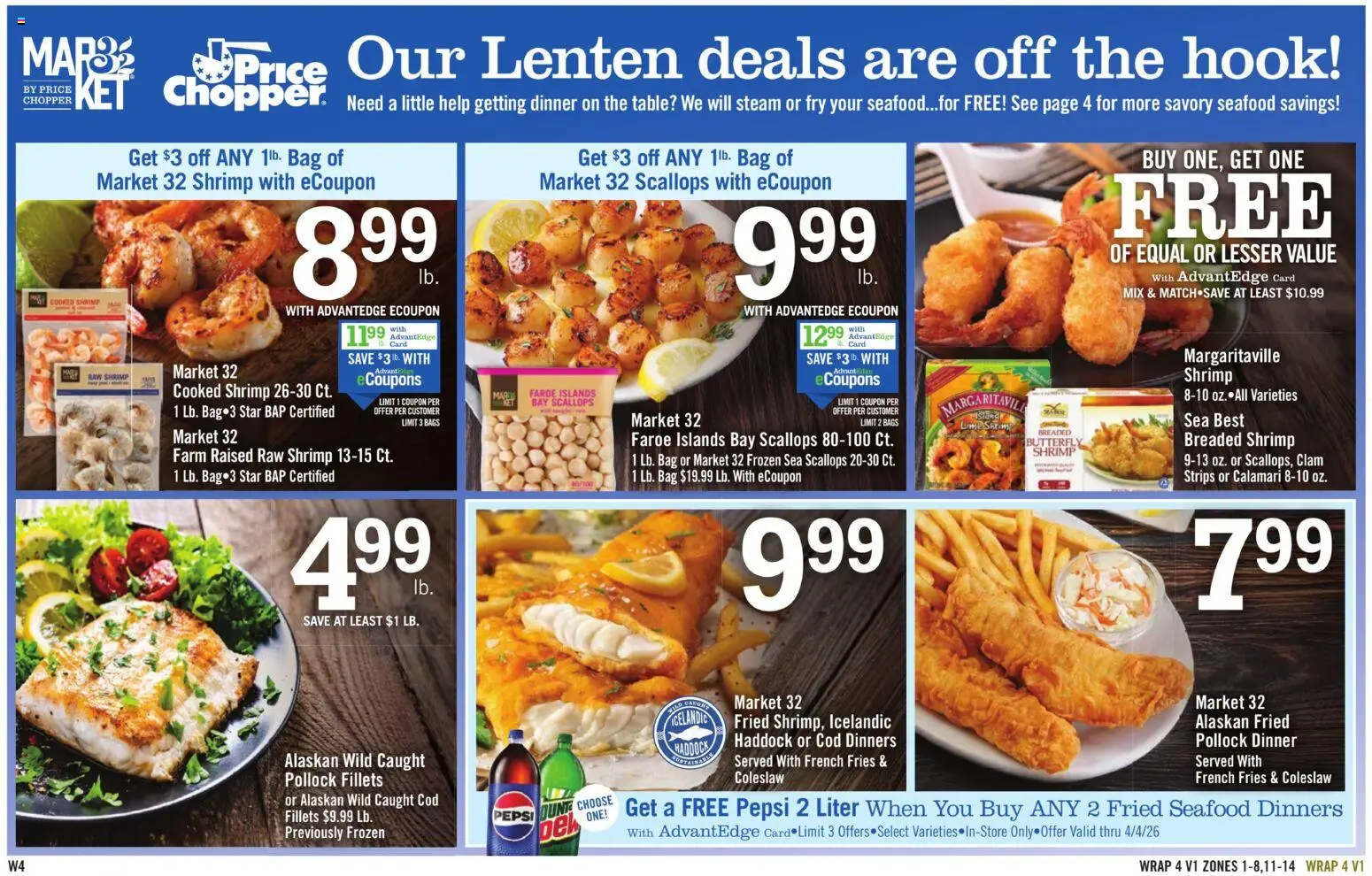 Price Chopper Weekly Ad - valid from 15.02.2026 | Page: 16 | Products: Table, Hook, Seafood, Bag