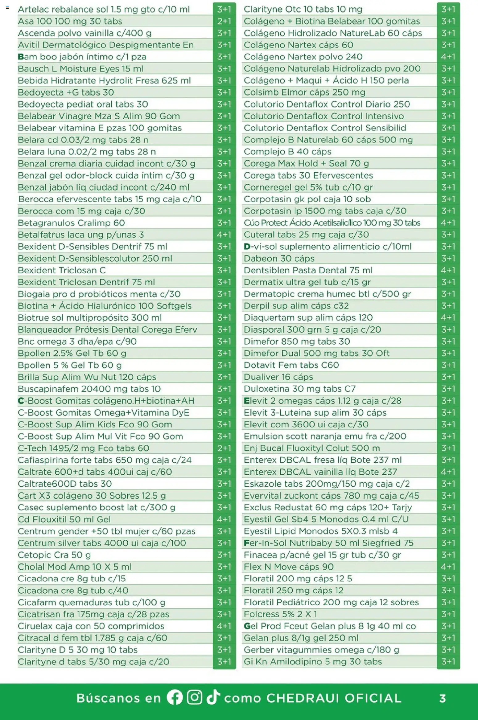 Nuevas ofertas de Chedraui válidas en toda la República Mexicana desde el 27.03.2026. ¡Encuentra las mejores ofertas en Chedraui folleto Promociones Exclusivas! | Página: 3 | Productos: Pasta dental, Crema, Emulsión, Jabón