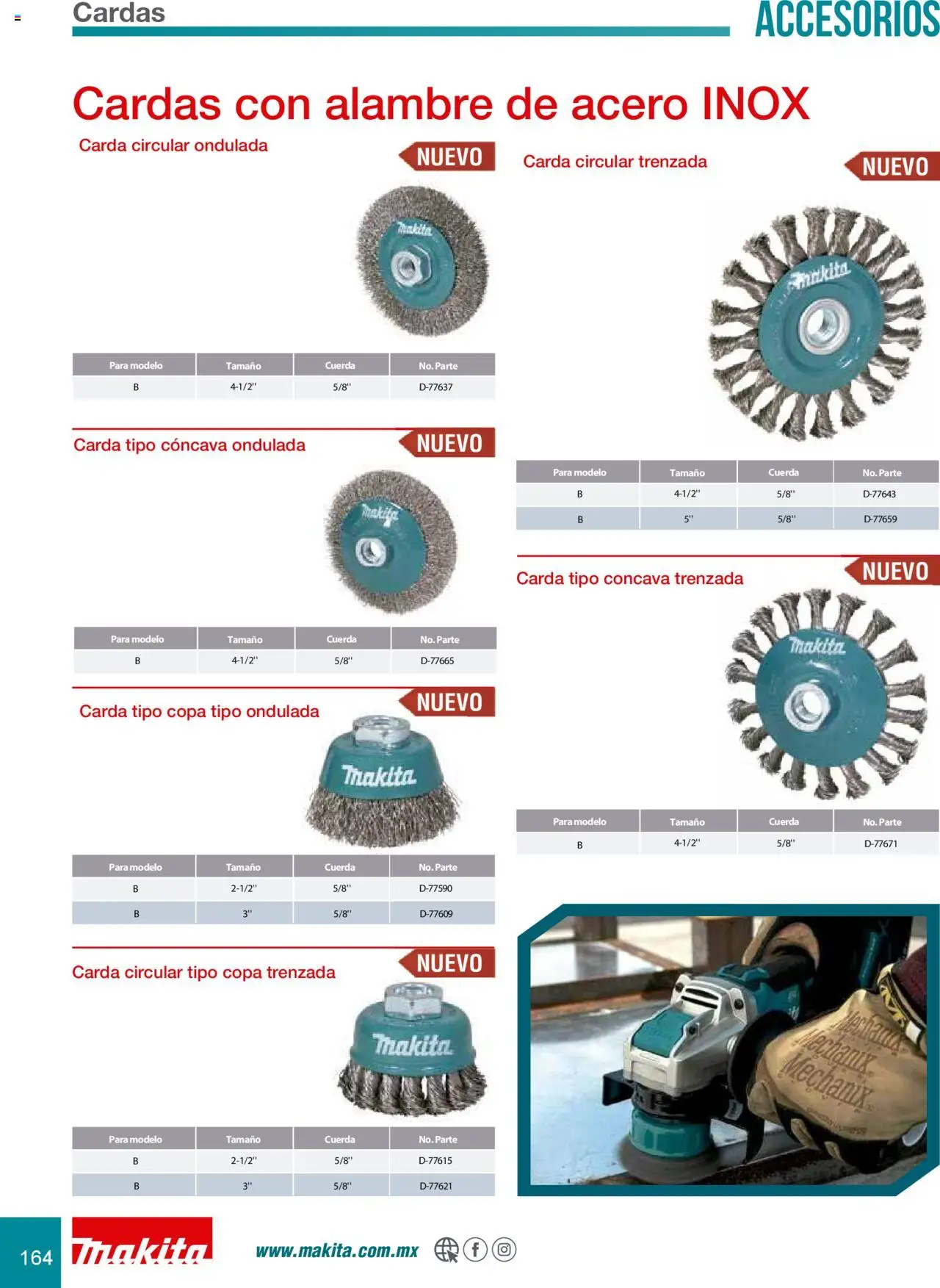 Nuevas ofertas de Makita válidas en toda la República Mexicana desde el 08.07.2024. ¡Encuentra las mejores ofertas en Makita catálogo Accesorios! | Página: 164 | Productos: Cuerda