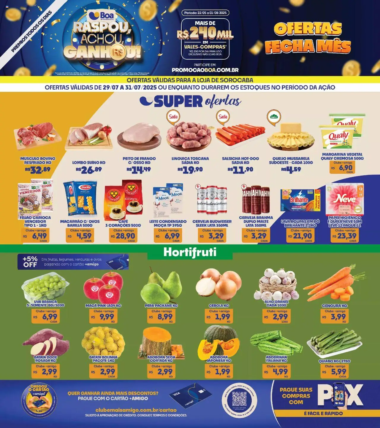 Boa Supermercados Folheto - válido de 29.07.2025 | Página: 2 | Produtos: Cebola, Linguiça, Parca, Leite condensado