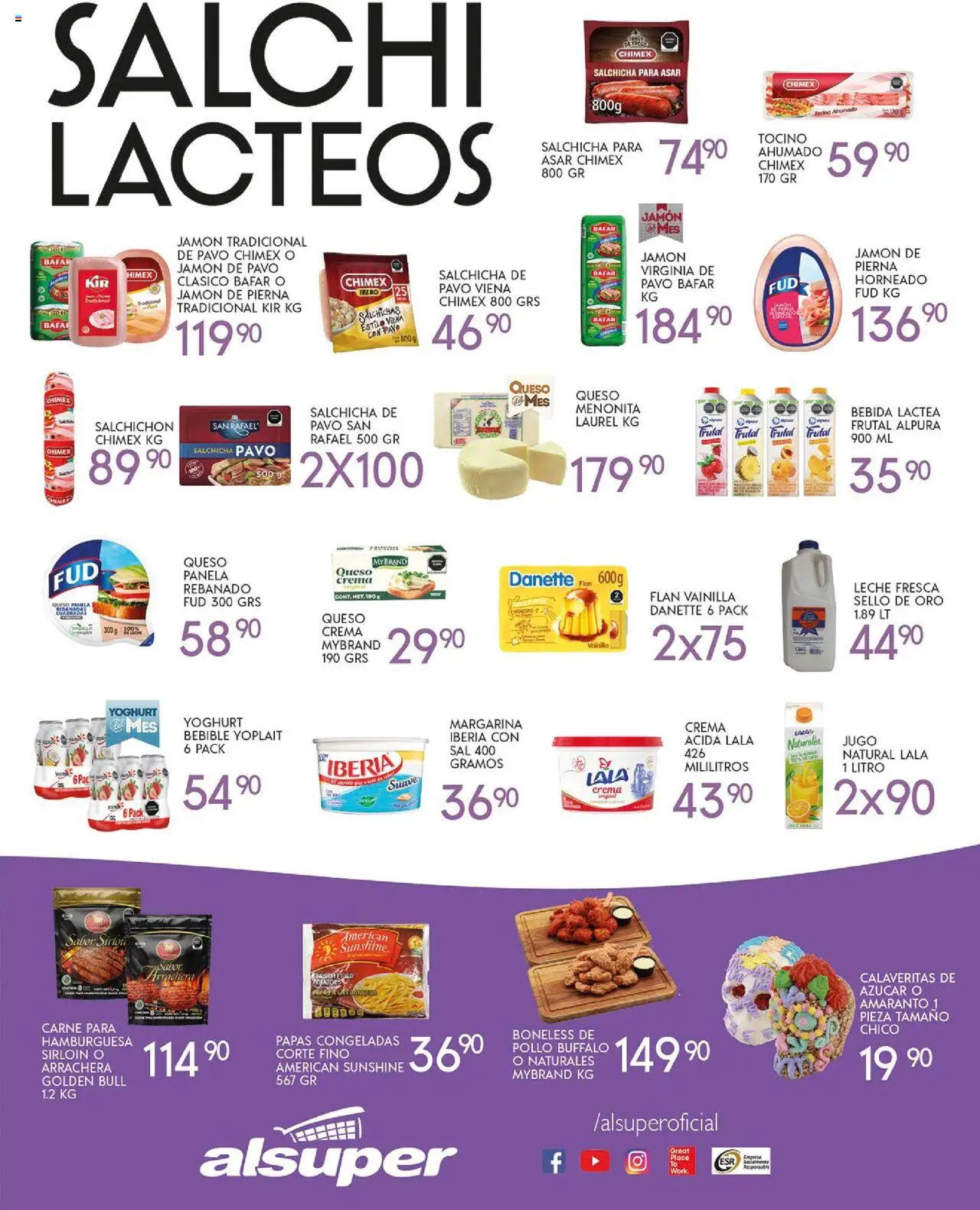 Nuevas ofertas de Alsuper válidas en toda la República Mexicana desde el 17.10.2025. ¡Encuentra las mejores ofertas en Alsuper folleto Chihuahua-Estado! | Página: 3 | Productos: Pollo, Tocino, Salchicha, Margarina