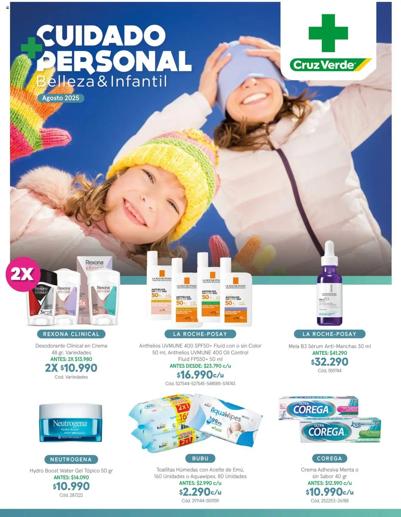 Belleza y Cuidado Personal Cruz Verde │ válido desde el 01.08.2025 | Página: 1 | Productos: Uva, Desodorante, Aceite, Serum