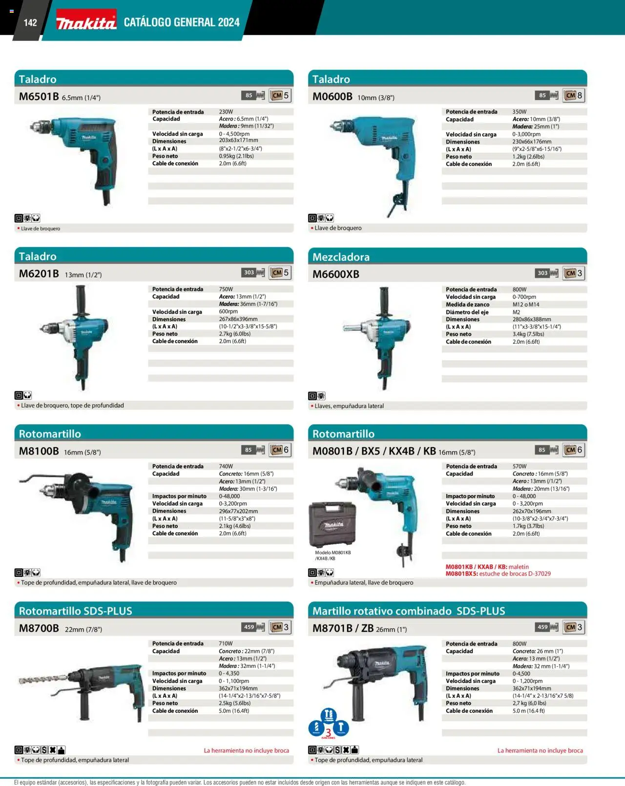 Nuevas ofertas de Makita válidas en toda la República Mexicana desde el 17.04.2024. ¡Encuentra las mejores ofertas en Makita catálogo ! | Página: 142 | Productos: Estuche, Taladro, Cable, Rotomartillo