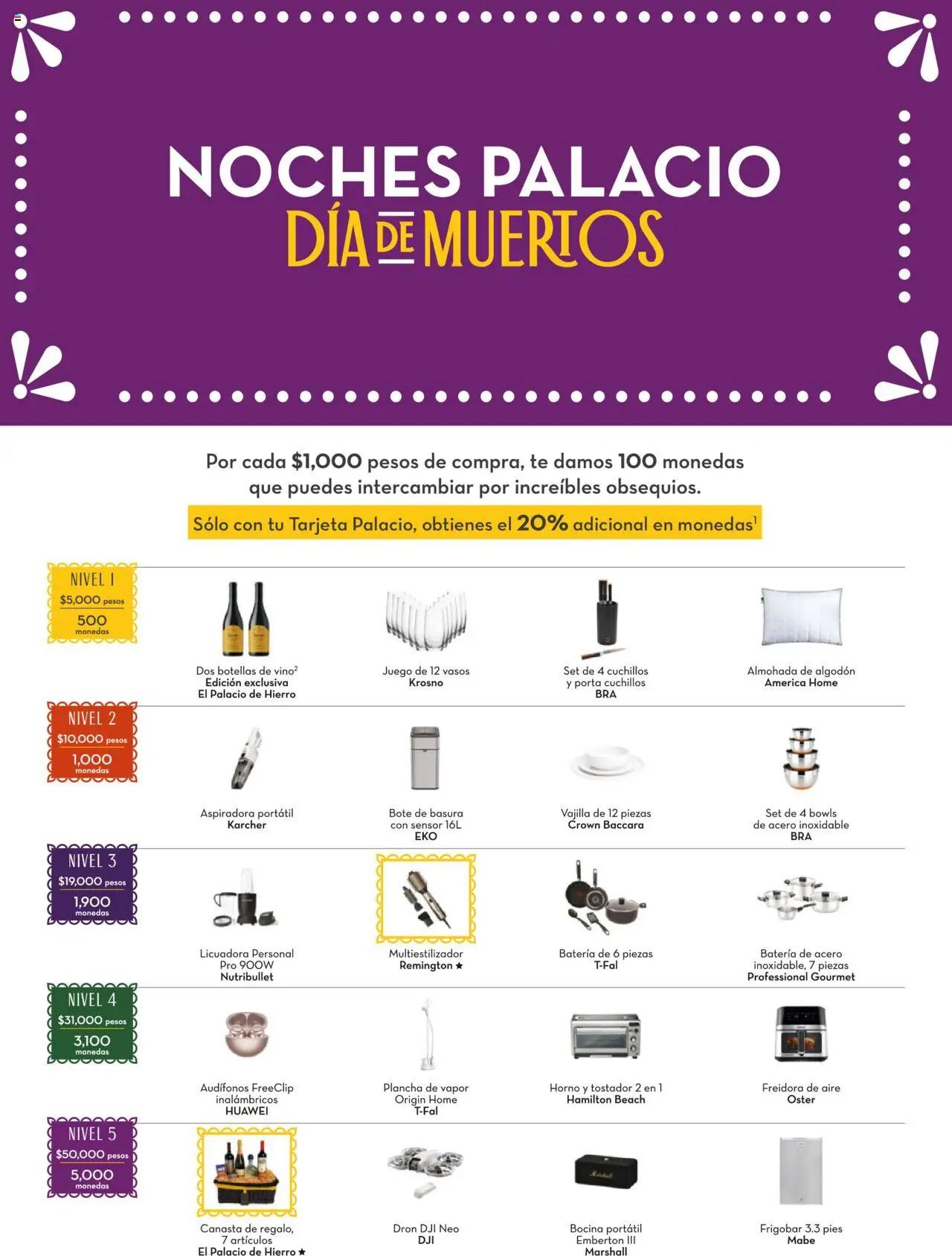 Nuevas ofertas de Palacio De Hierro válidas en toda la República Mexicana desde el 01.10.2025. ¡Encuentra las mejores ofertas en Palacio De Hierro - Catálogo! | Página: 104 | Productos: Freidora, Almohada, Té, Bote de basura