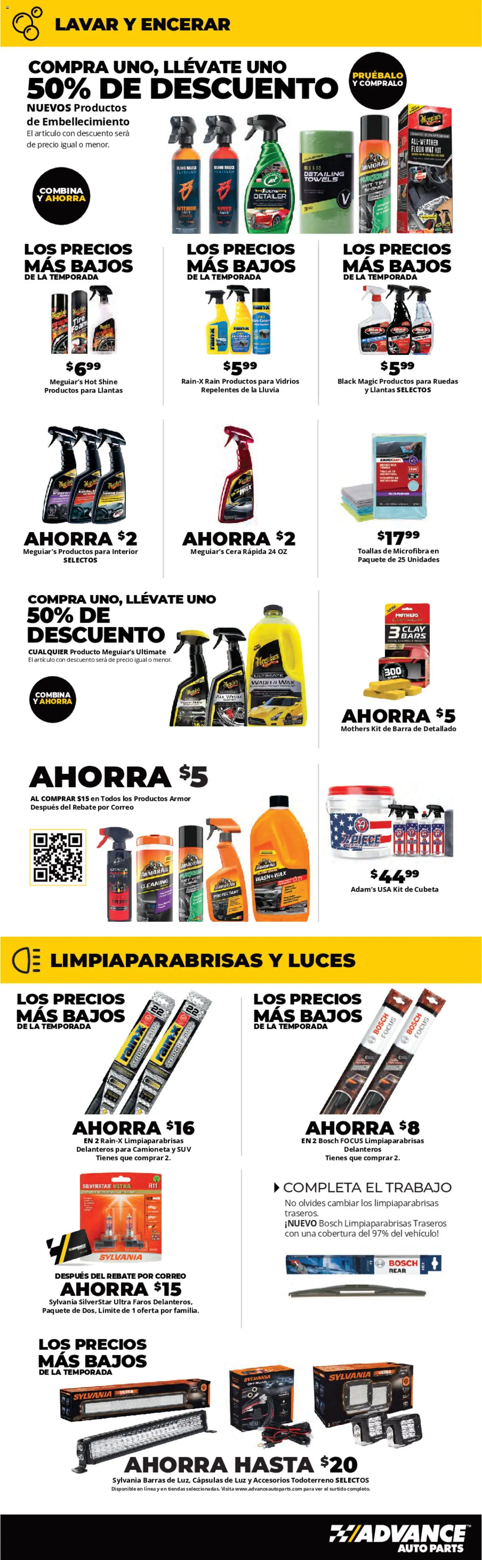 Advance Auto Parts Sales Ad - Spanish - valid from 24.04.2026 | Page: 5 | Products: Tire, Sauce, Floor Mat