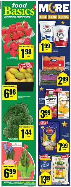Preview of Food Basics weekly flyer - Ajax from shop Food Basics valid from 12.03.2026 | Page: 2 | Products: Rice, Strawberries, Case, Yogurt