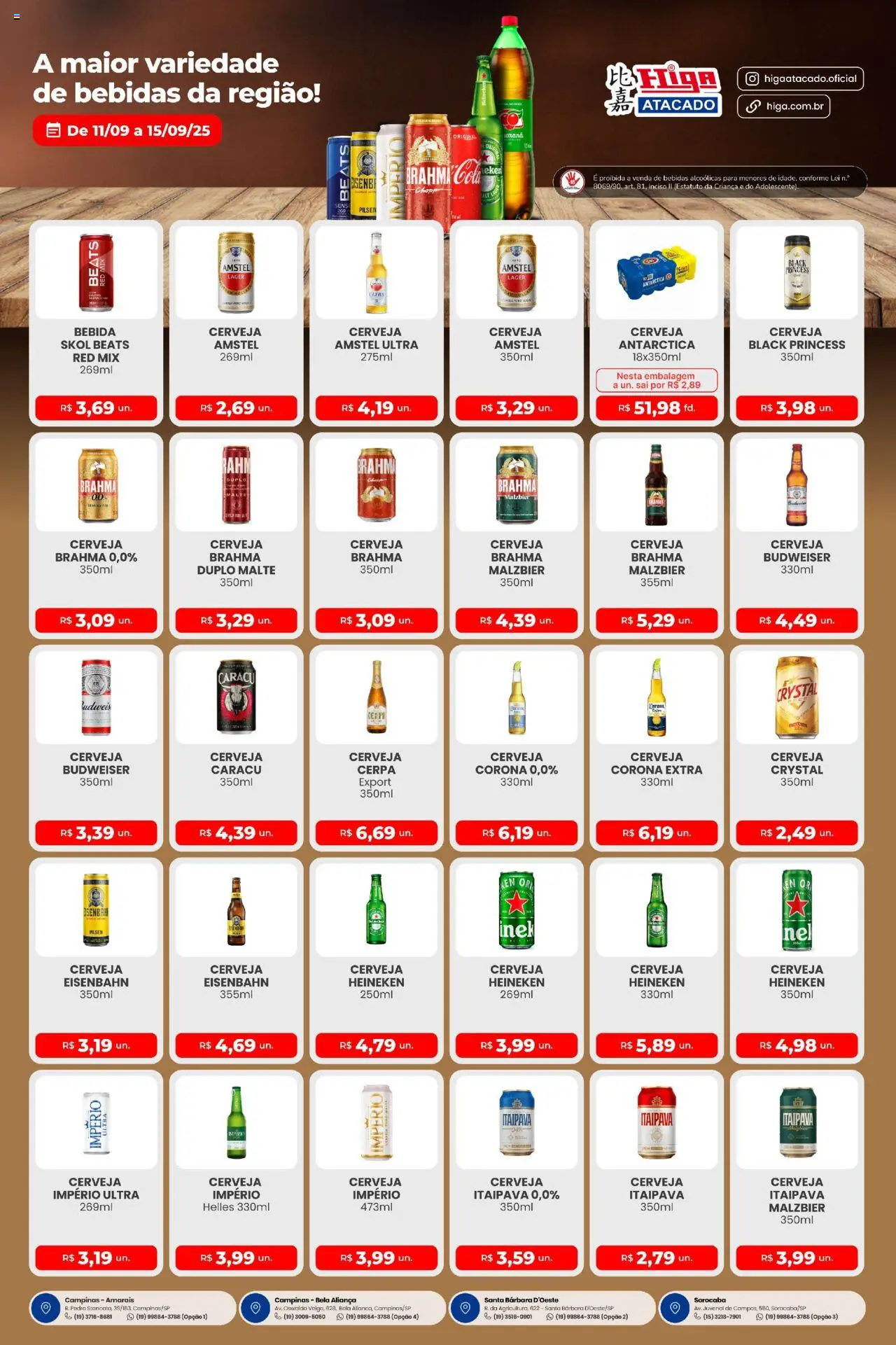 Higa Atacado Folheto - válido de 11.09.2025 | Página: 1 | Produtos: Eisenbahn, Cerveja, Heineken, Bebida