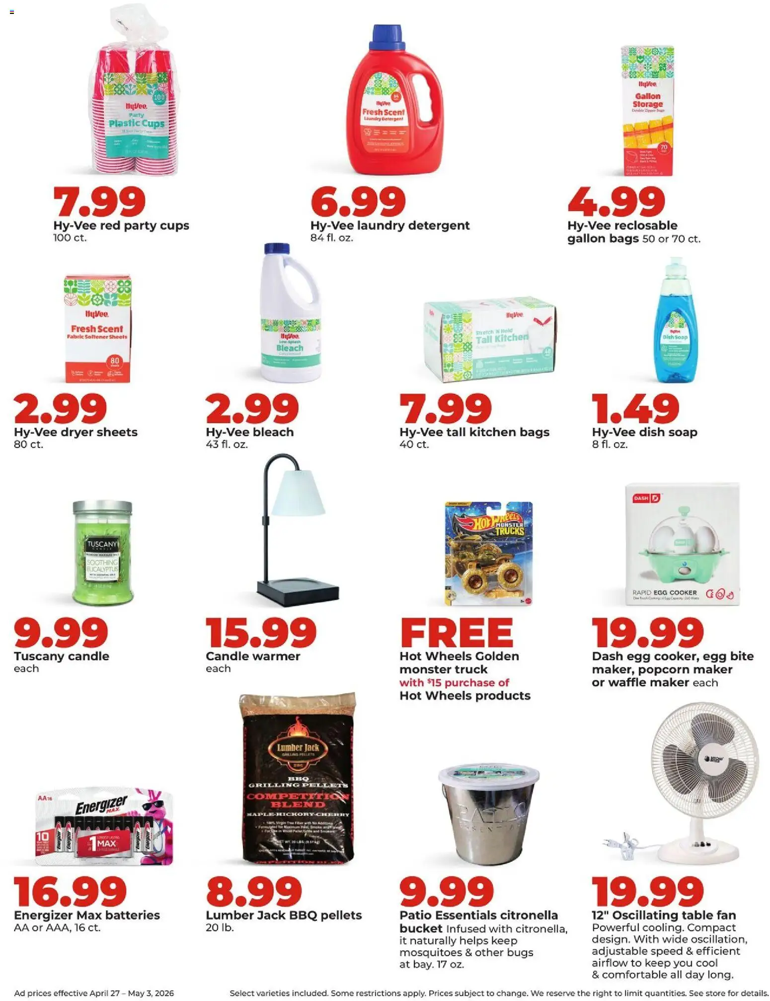 HyVee Weekly Ad - valid from 27.04.2026 | Page: 32 | Products: Cooker, Waffle Maker, Popcorn Maker, Dryer