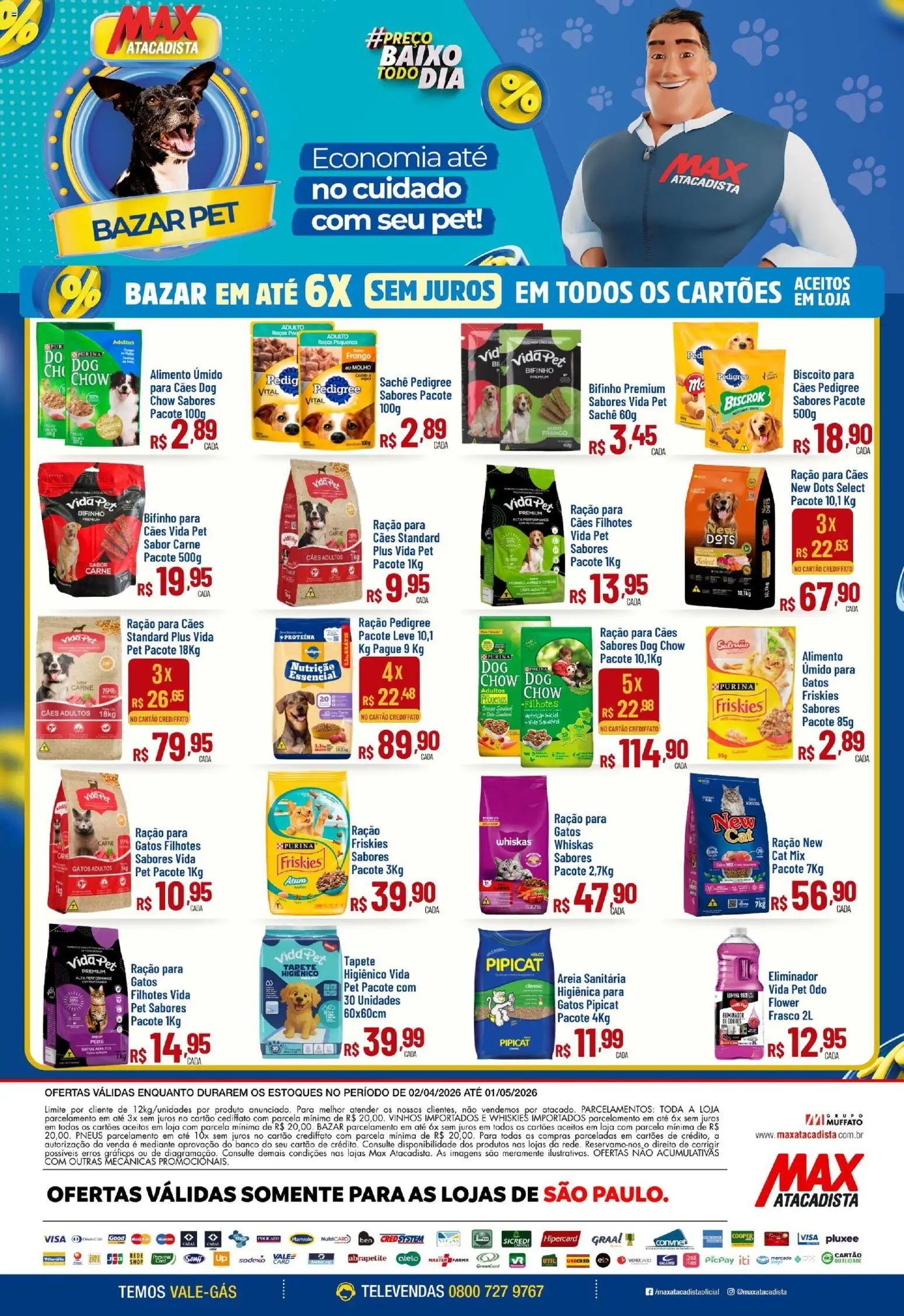 Max Atacadista Folheto - válido de 02.04.2026 | Página: 2 | Produtos: Biscoito, Banco, Peixe, Tapete higiênico