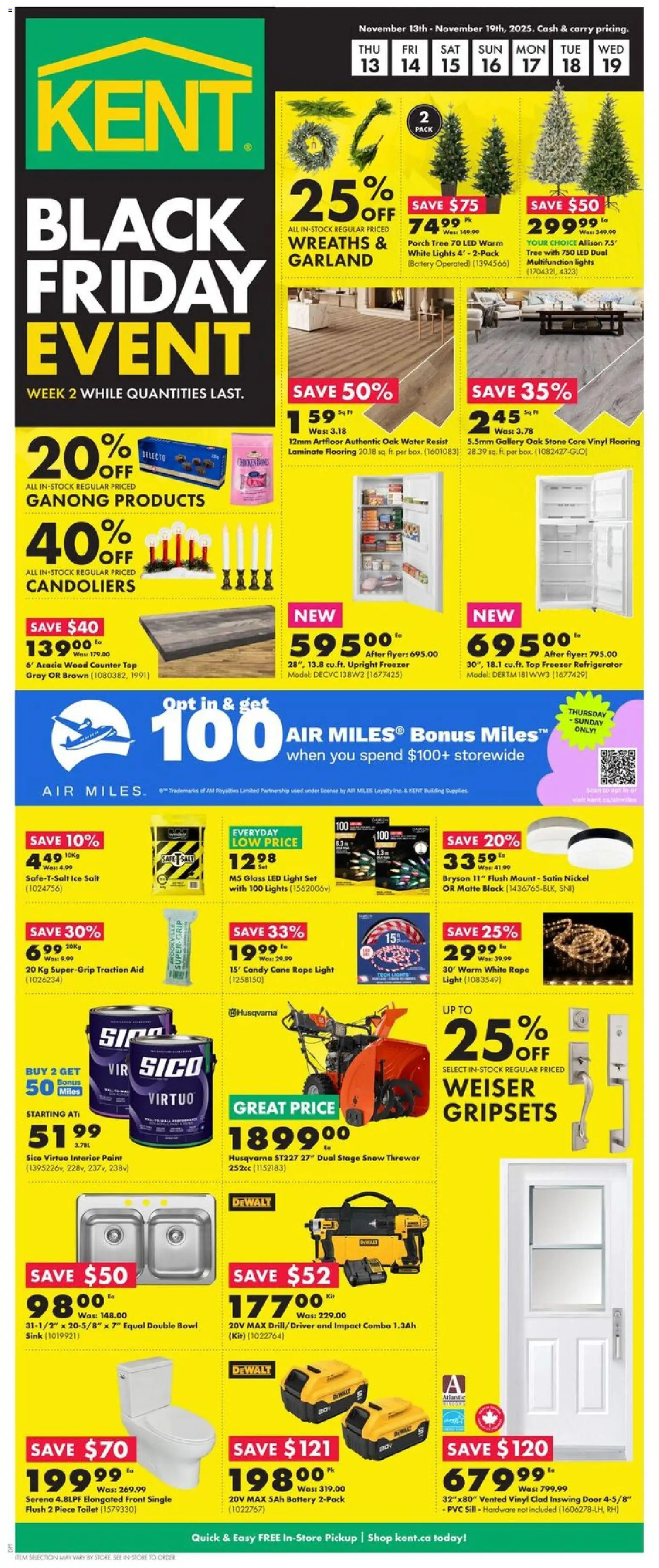 Kent flyer valid from 13.11.2025 | Page: 1 | Products: Refrigerator, Freezer, Battery