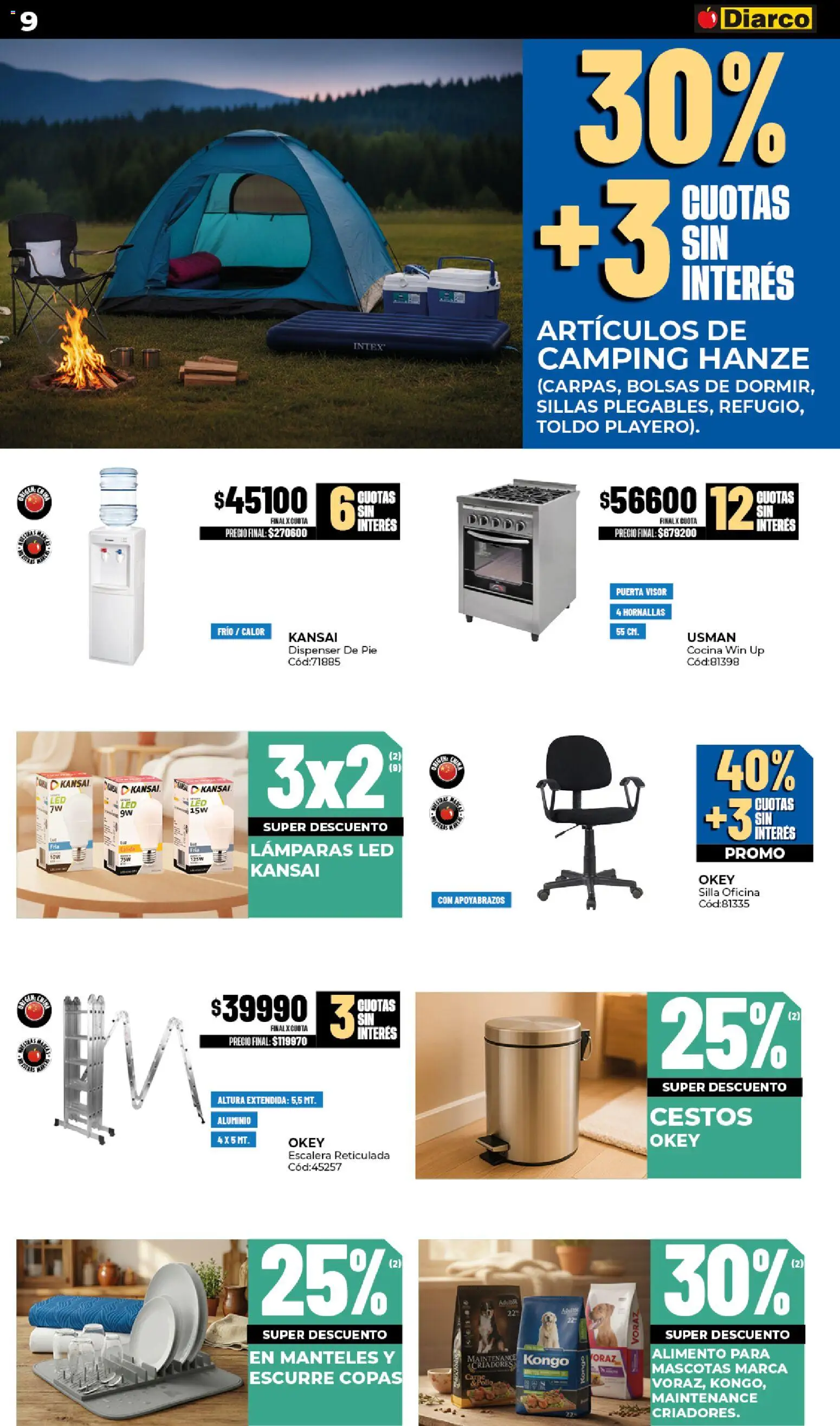 Diarco - Ofertas Tdf │ válido desde el 19.01.2026 | Página: 9 | Productos: Cocina, Escalera, Silla, Toldo