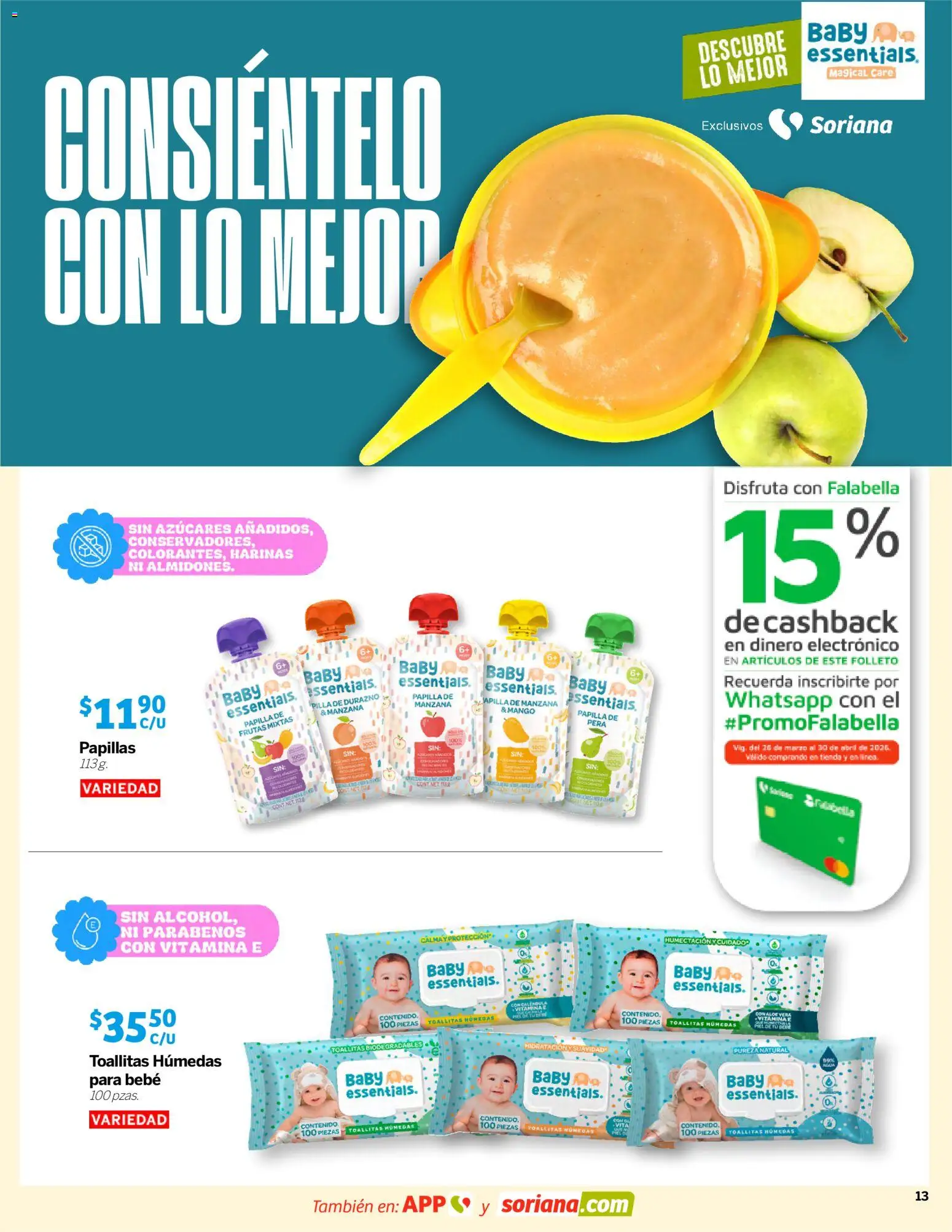 Nuevas ofertas de Soriana válidas en toda la República Mexicana desde el 26.03.2026. ¡Encuentra las mejores ofertas en Soriana Descubre lo mejor Mercado Nacional! | Página: 13 | Productos: Pera, Durazno, Manzana, Mango