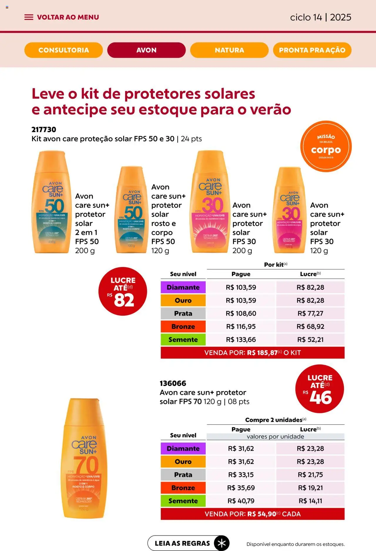 Avon Folheto - válido de 13.08.2025 | Página: 9 | Produtos: Protetor solar