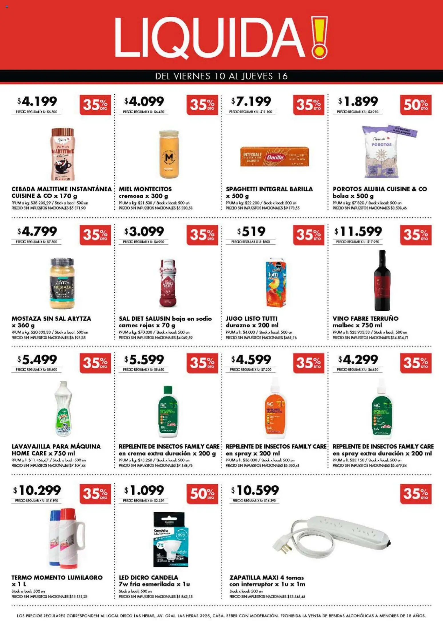 Disco ofertas │ válido desde el 10.04.2026 | Página: 10 | Productos: Repelente, Bolsa, Durazno, Jugo