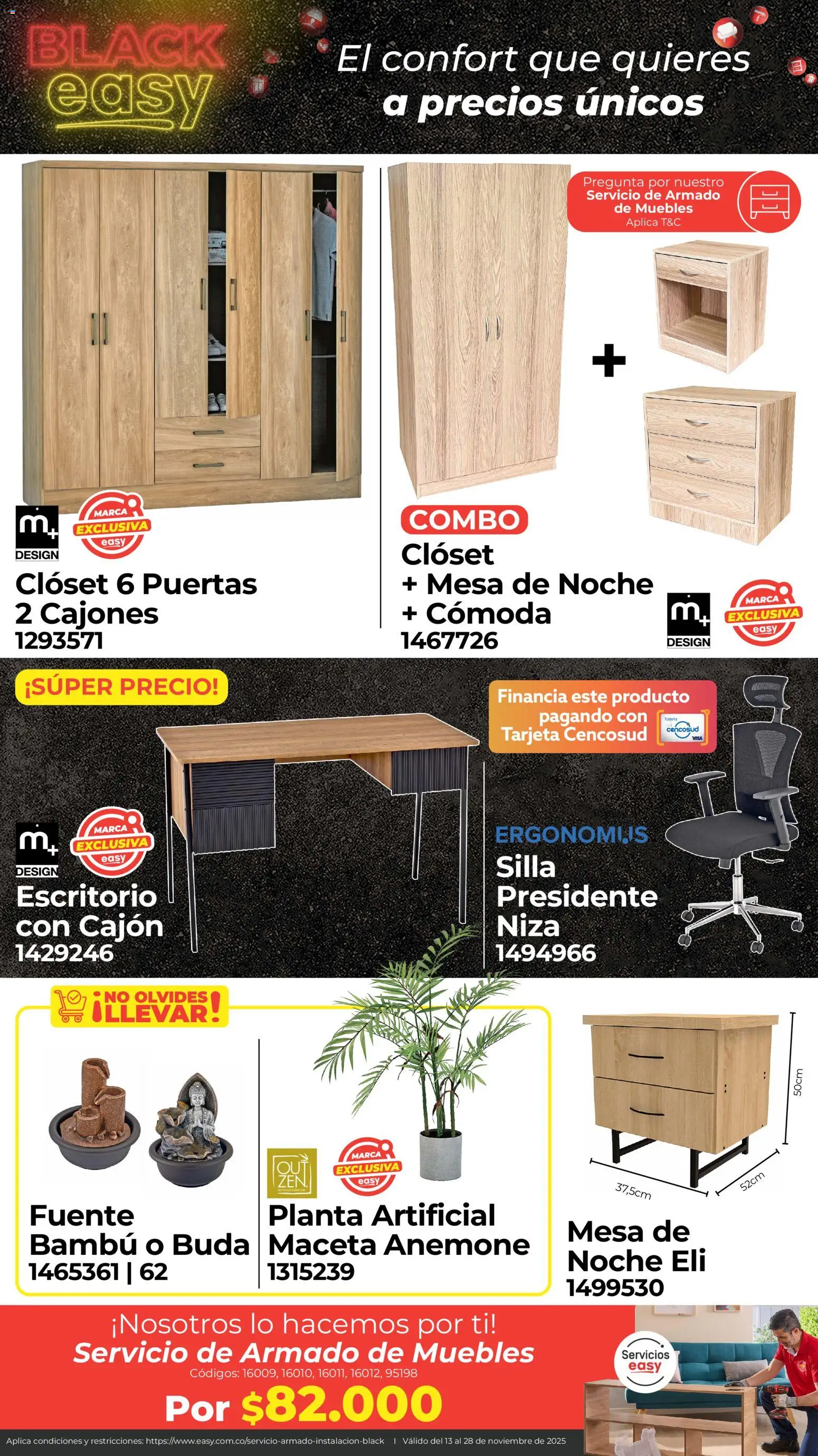 Easy revista - valida desde el 13.11.2025 | Página: 3 | Productos: Escritorio, Mesa, Silla, Clóset