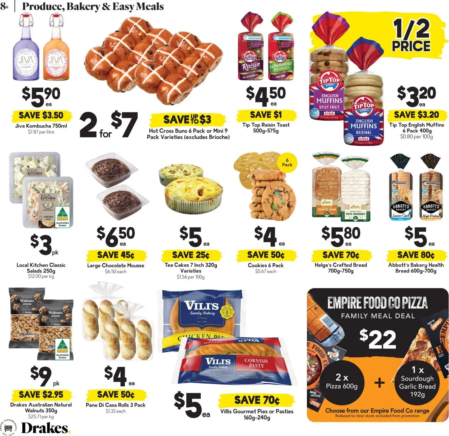 Drakes catalogue - valid from 07.01.2026 | Page: 8 | Products: Bread, Muffins, Salad, Bakery