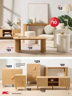 Kmart catalogue - valid from 23.07.2025 | Page: 13 | Products: Coffee table, Table, Lamp, Ottoman