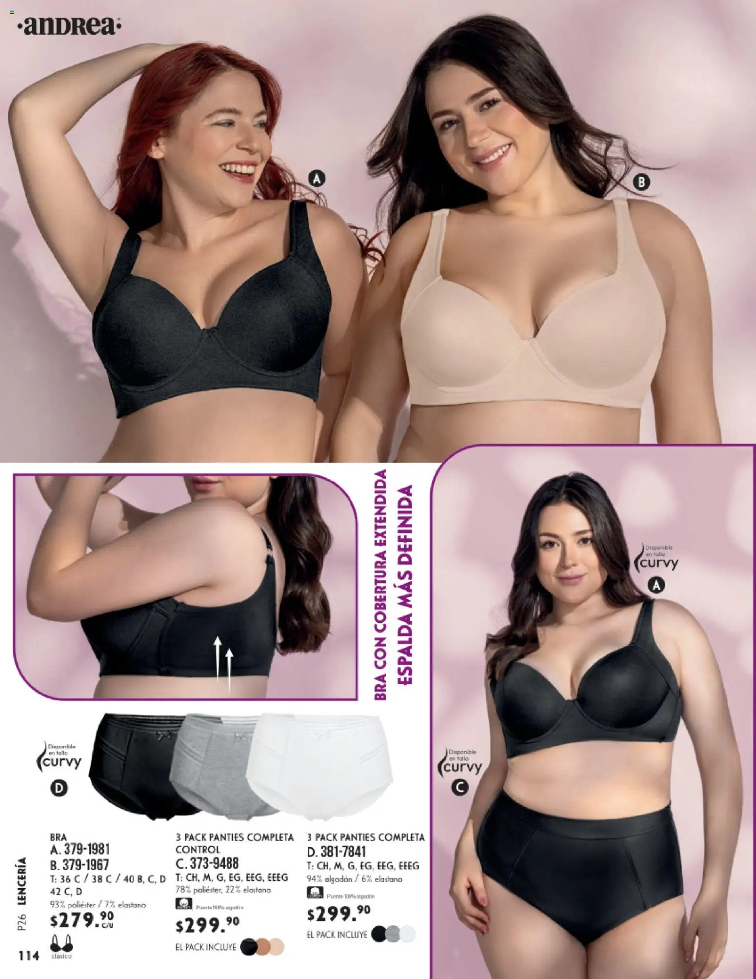 Nuevas ofertas de Andrea válidas en toda la República Mexicana desde el 25.01.2026. ¡Encuentra las mejores ofertas en Andrea catálogo Lencería & vestir interior! | Página: 10 | Productos: Algodón, Lenceria