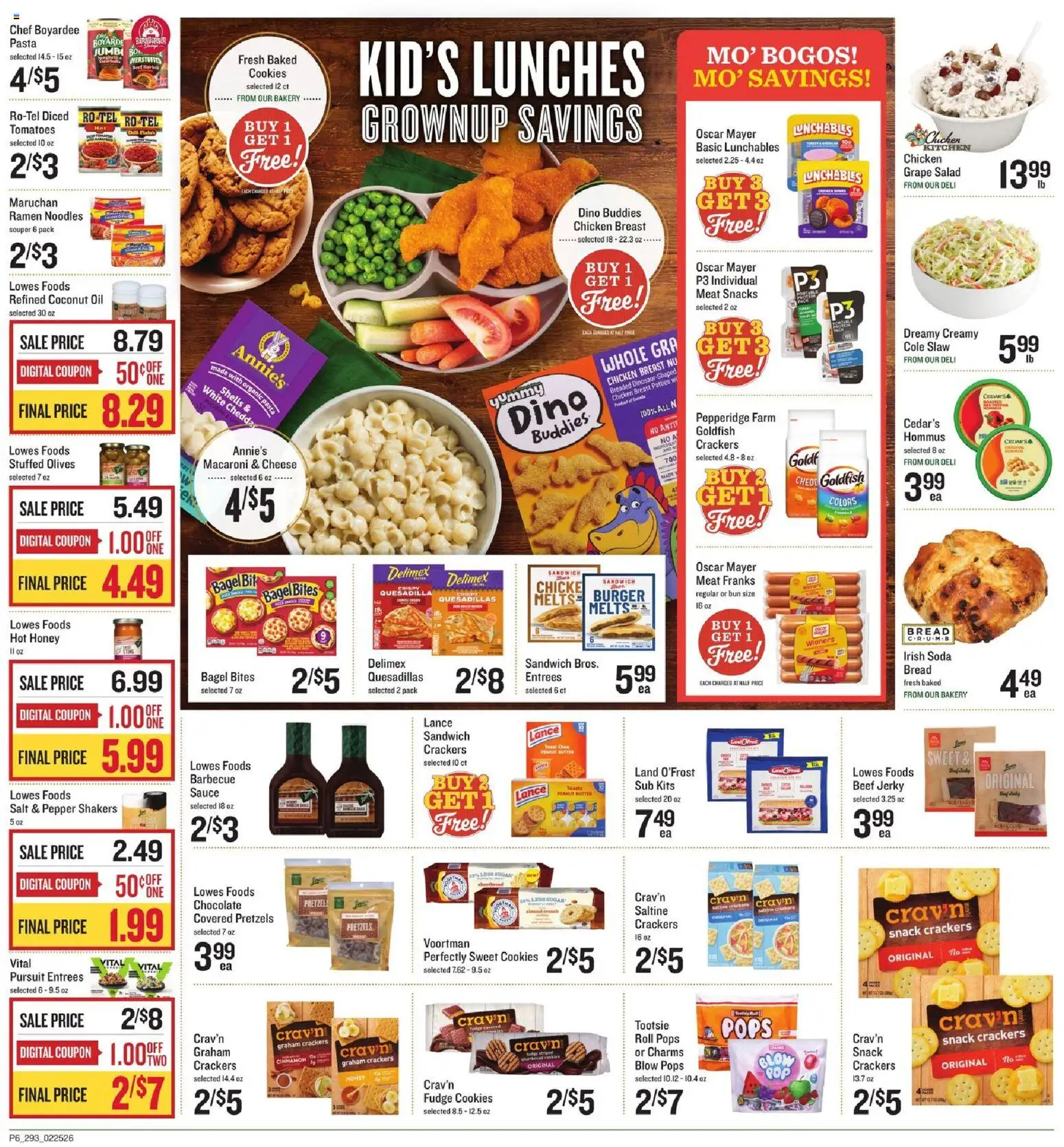 Lowes Foods Weekly Ad - SC - valid from 25.02.2026 | Page: 6 | Products: Chocolate, Noodles, Pasta, Tv