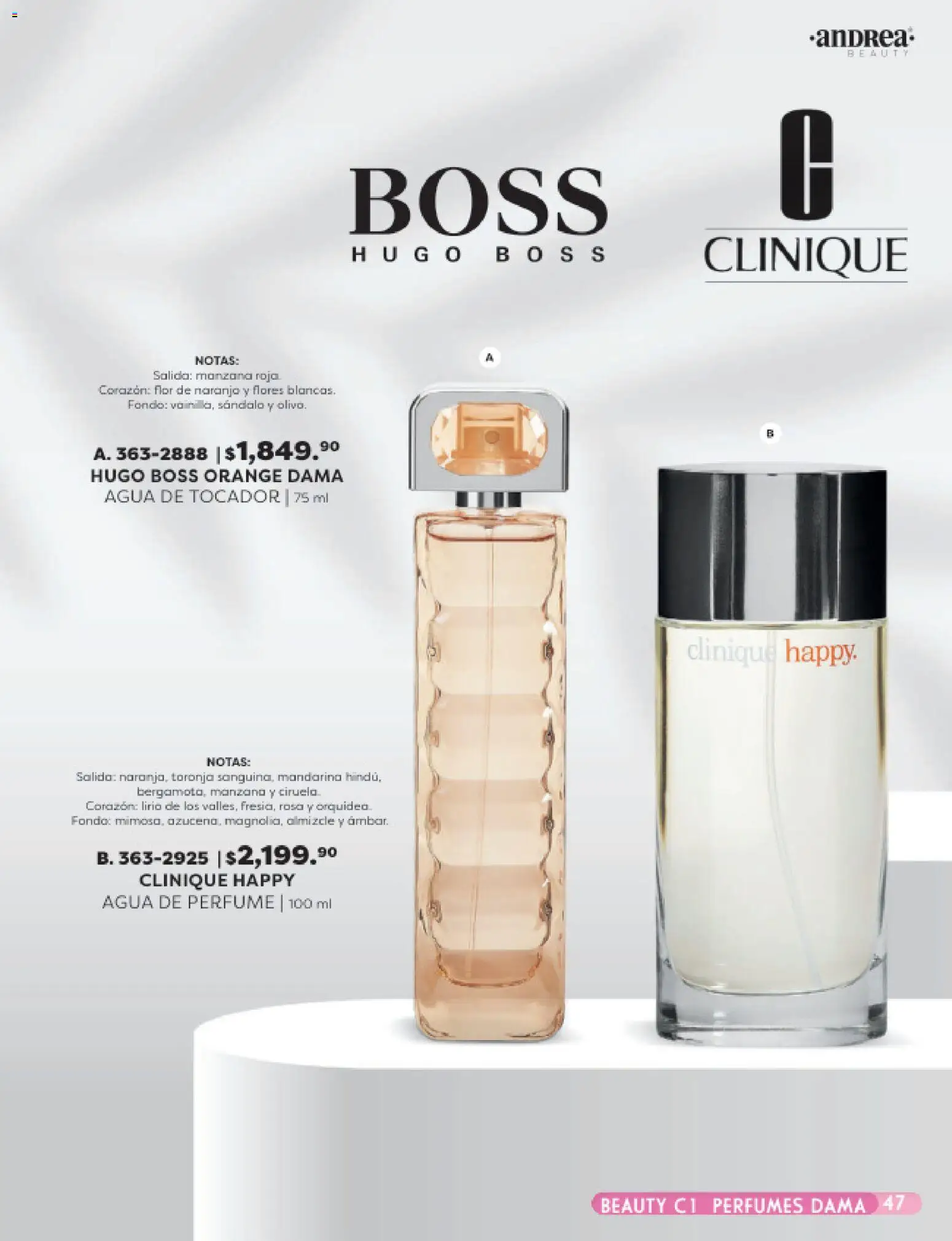 Nuevas ofertas de Andrea válidas en toda la República Mexicana desde el 25.01.2026. ¡Encuentra las mejores ofertas en Andrea catálogo Beauty! | Página: 47 | Productos: Manzana, Agua, Toronja, Perfume