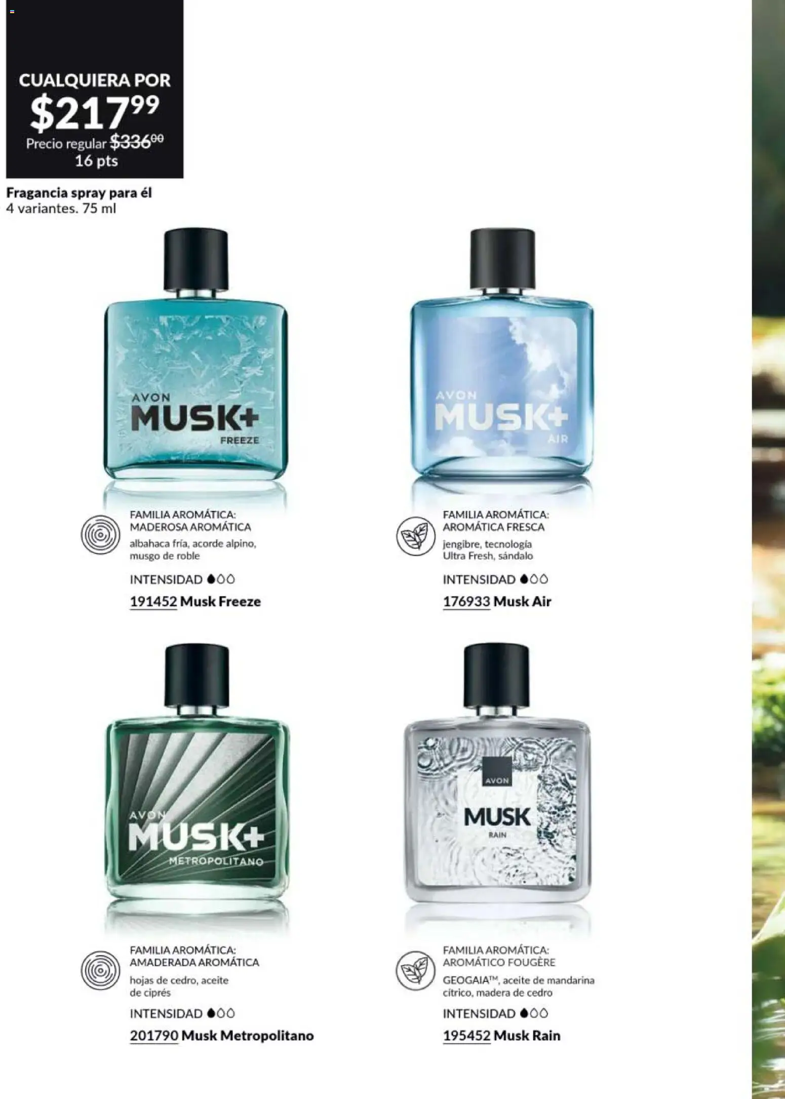 Nuevas ofertas de AVON válidas en toda la República Mexicana desde el 13.03.2026. ¡Encuentra las mejores ofertas en AVON campaña 5 2026! | Página: 86 | Productos: Aceite, Fragancia