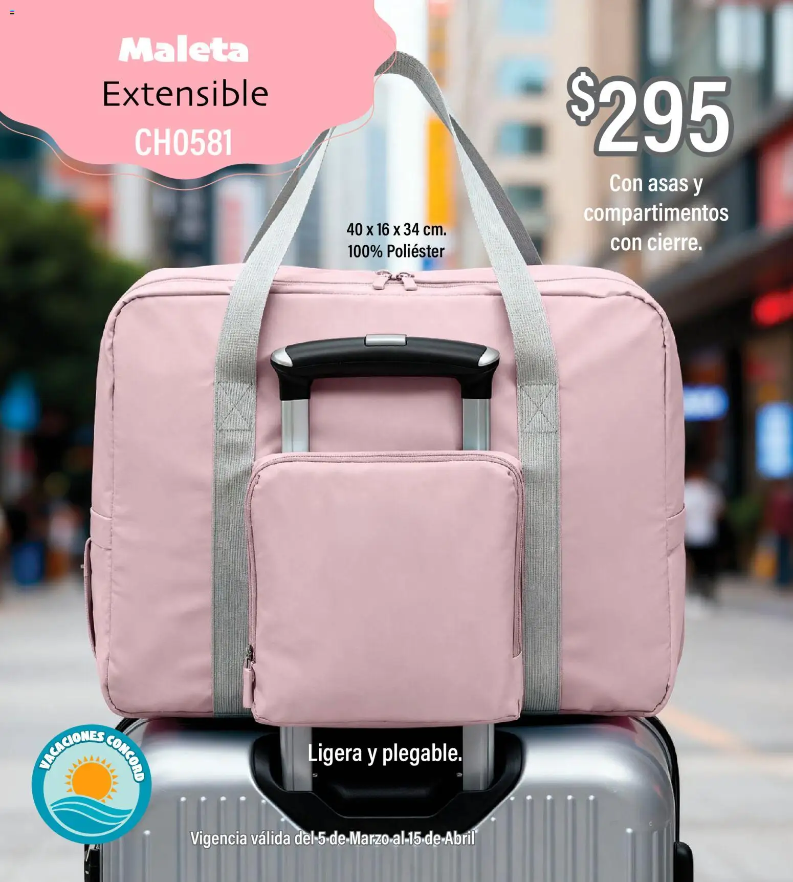 Nuevas ofertas de Colchas Concord válidas en toda la República Mexicana desde el 05.03.2026. ¡Encuentra las mejores ofertas en Colchas Concord catálogo Vacaciones! | Página: 29 | Productos: Maleta