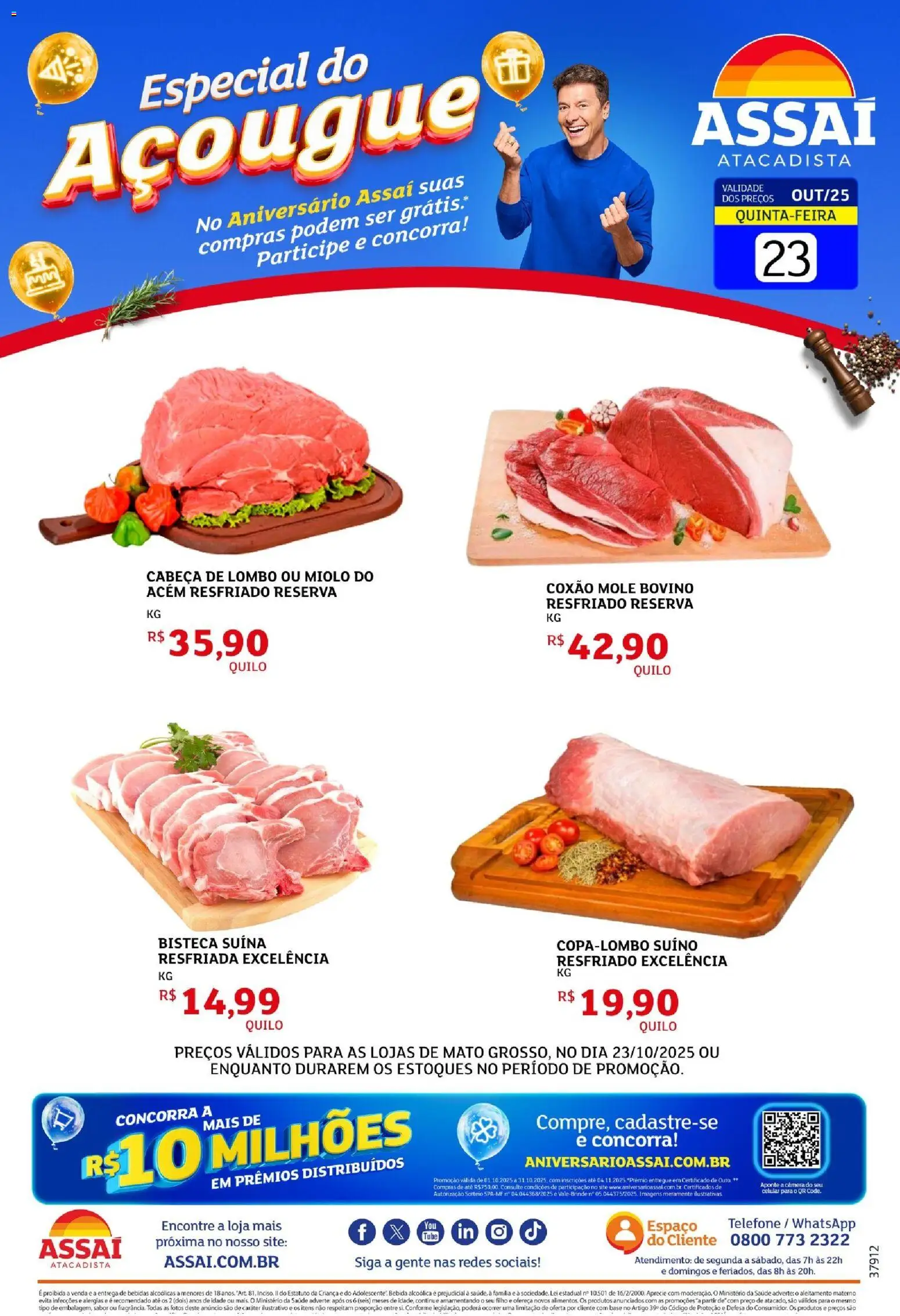 Assaí Atacadista Folheto - válido de 23.10.2025 | Página: 1 | Produtos: Acém, Base, Telefone, Câmera