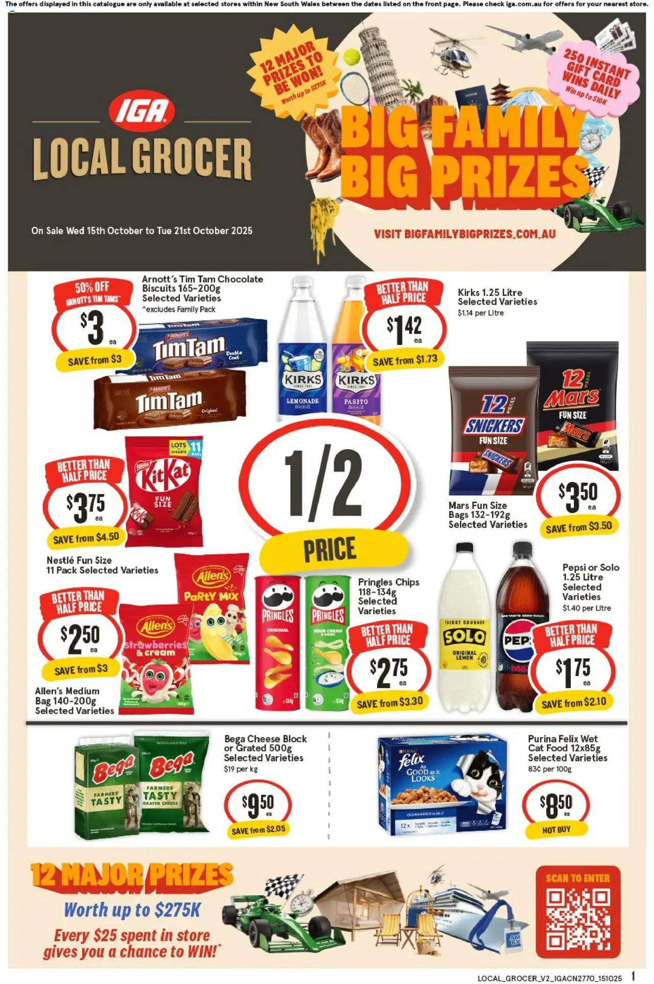 IGA catalogue - valid from 15.10.2025 | Page: 1 | Products: Chocolate, Strawberries, Biscuits, Lemon