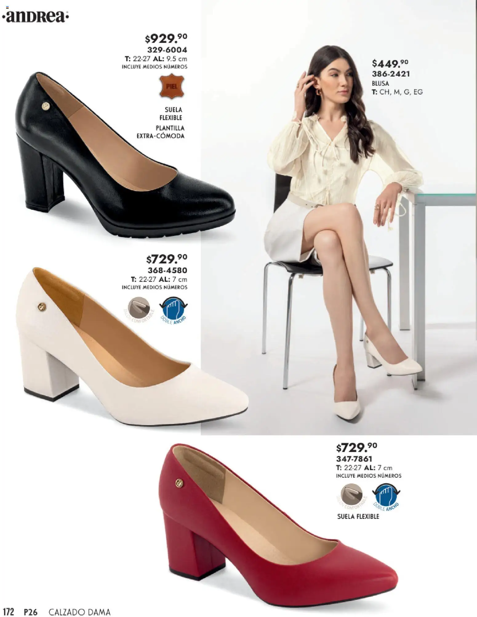 Nuevas ofertas de Andrea válidas en toda la República Mexicana desde el 25.01.2026. ¡Encuentra las mejores ofertas en Andrea catálogo Calzado Dama! | Página: 172 | Productos: Blusa, Flexible
