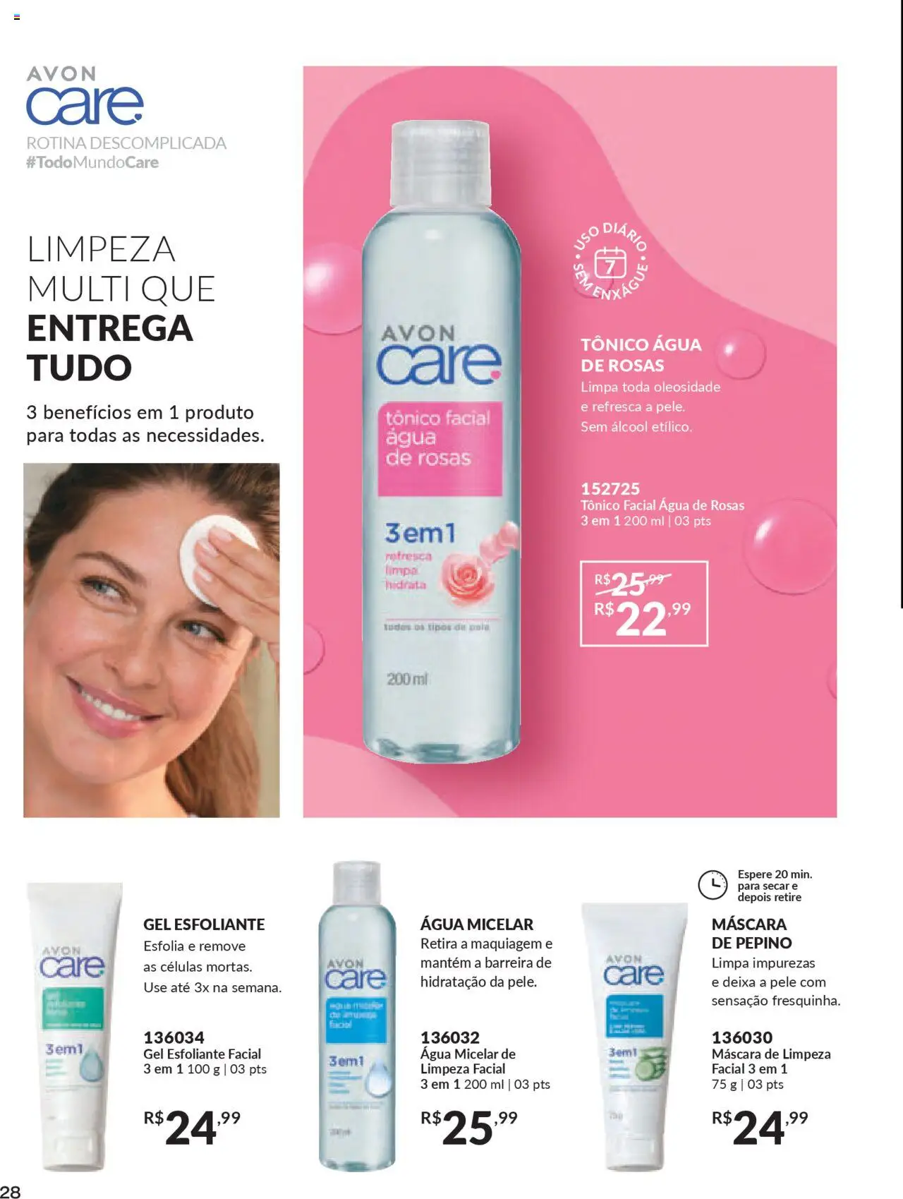 Avon Folheto - válido de 16.06.2025 | Página: 28 | Produtos: Tônico, Maquiagem, Água micelar