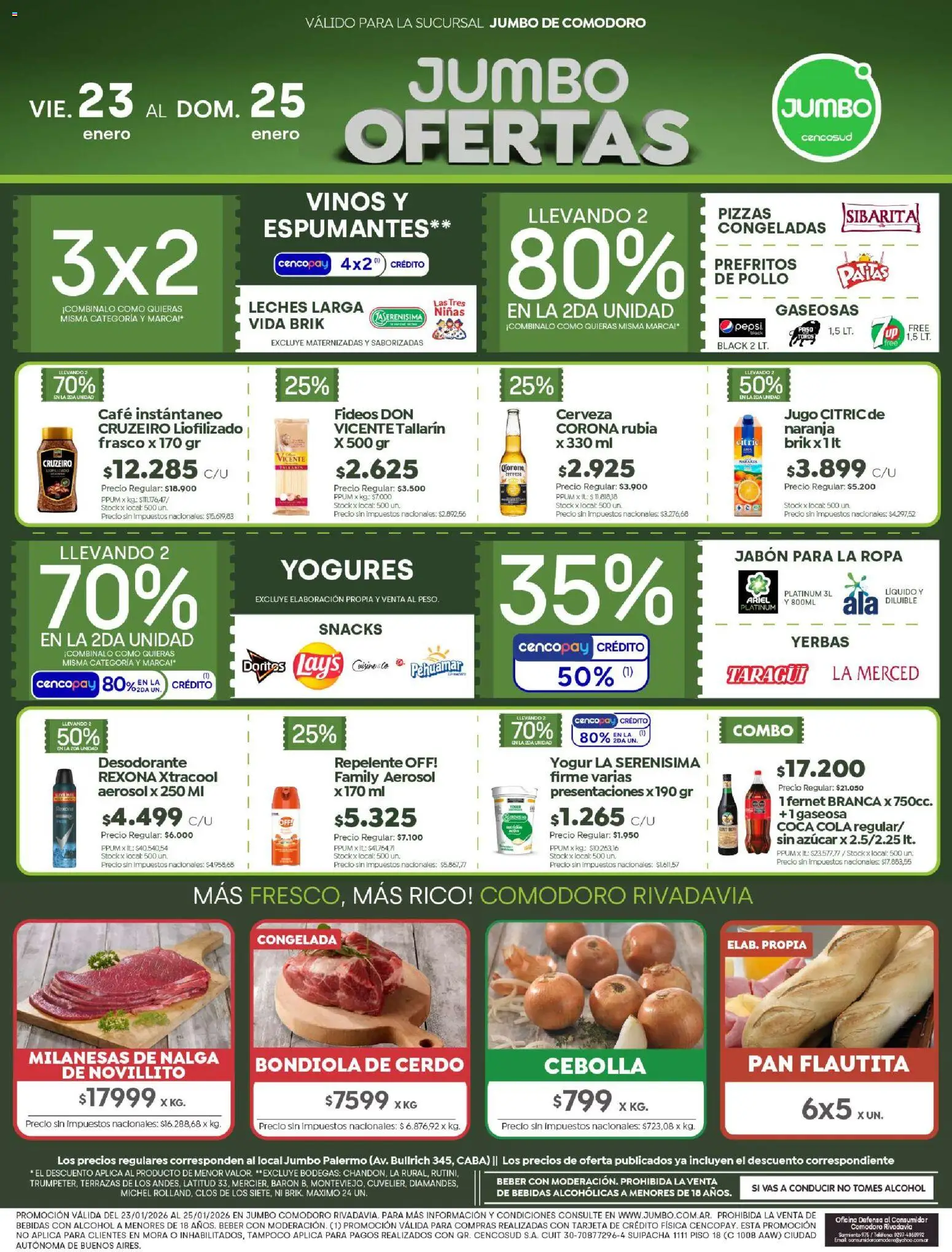 Jumbo - Ofertas | Comodoro │ válido desde el 23.01.2026 | Página: 1 | Productos: Teléfono, Gaseosa, Yogur, Fideos