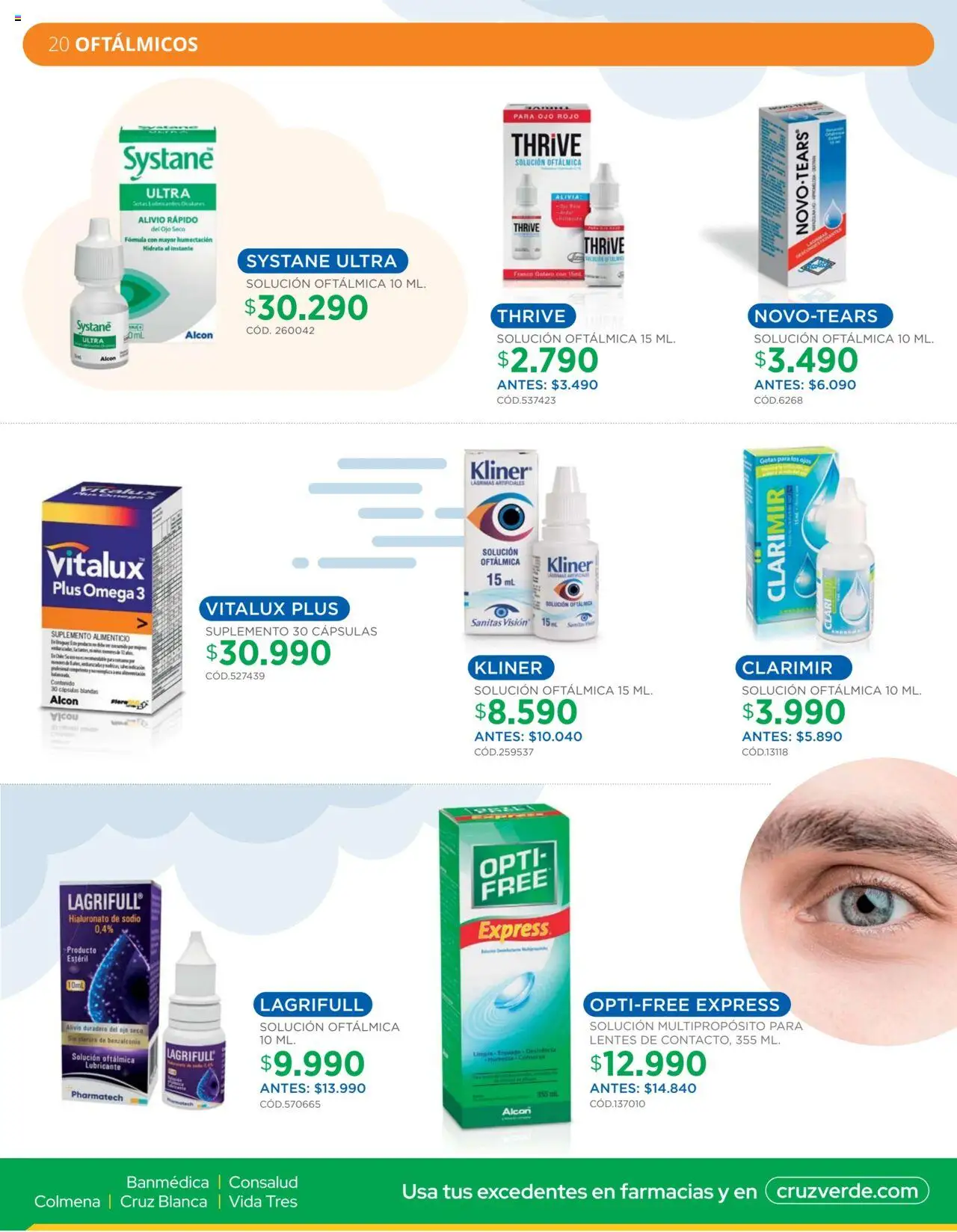 Ofertas Invierno Cruz Verde │ válido desde el 01.08.2025 | Página: 20 | Productos: Frasco, Gotas para los ojos
