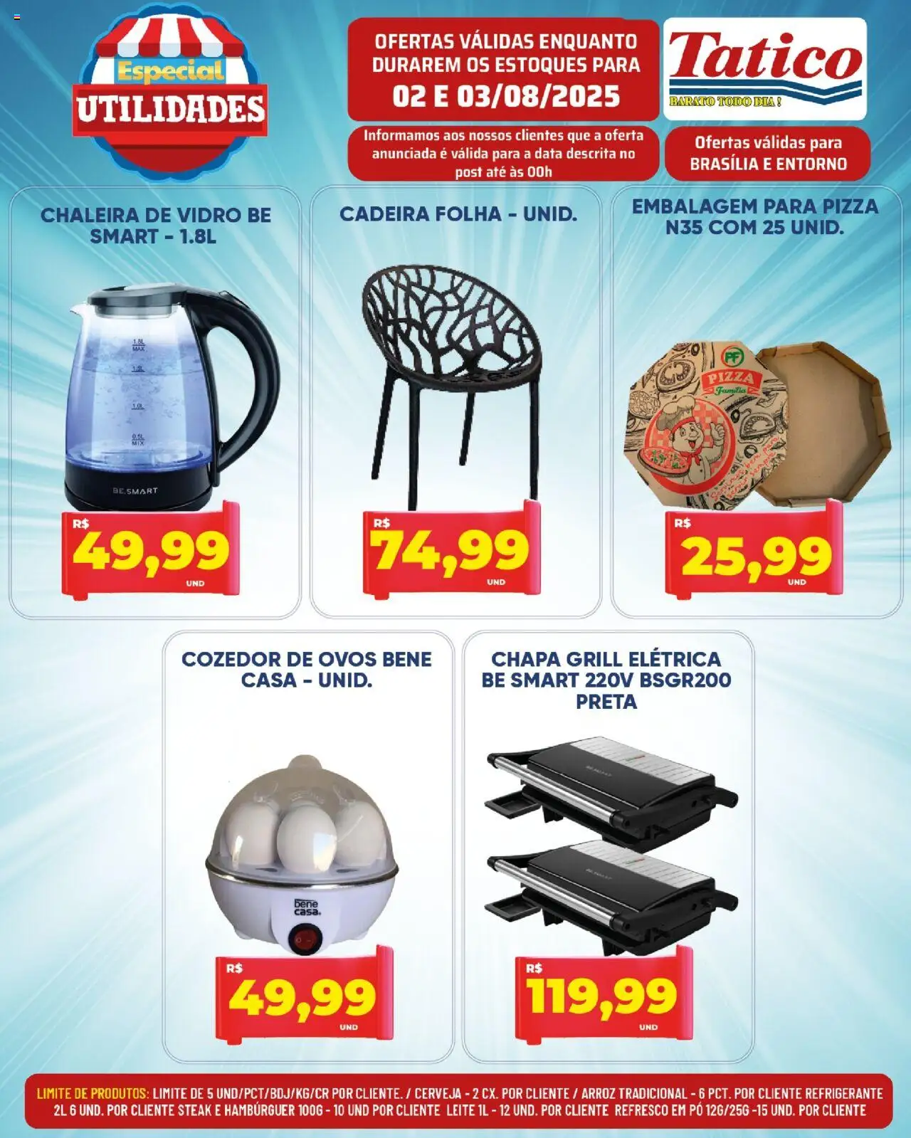 Tatico Folheto - válido de 04.08.2025 | Página: 30 | Produtos: Grill, Leite, Pizza, Cerveja