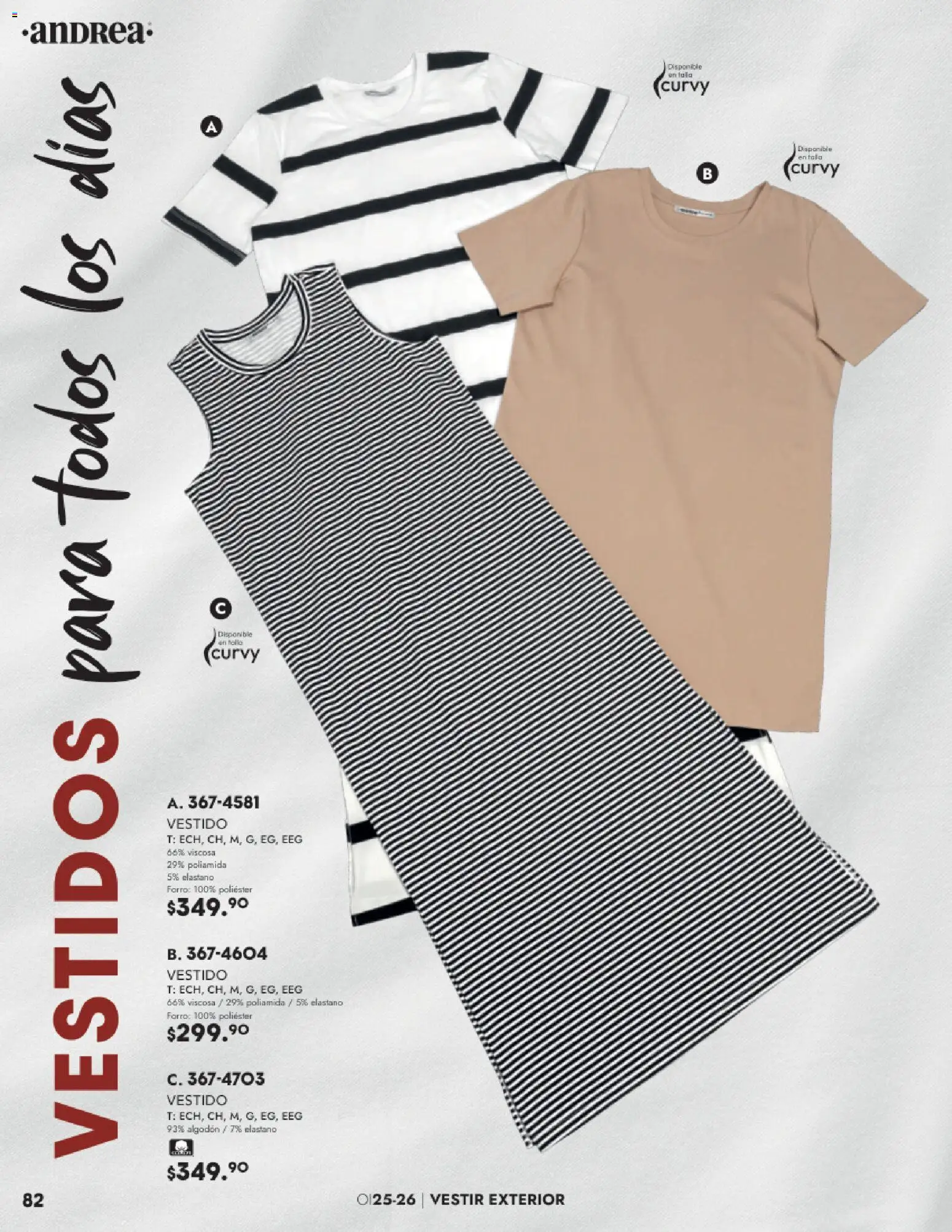 Nuevas ofertas de Andrea válidas en toda la República Mexicana desde el 26.11.2025. ¡Encuentra las mejores ofertas en Andrea catálogo Vestir! | Página: 82 | Productos: Algodón, Vestido