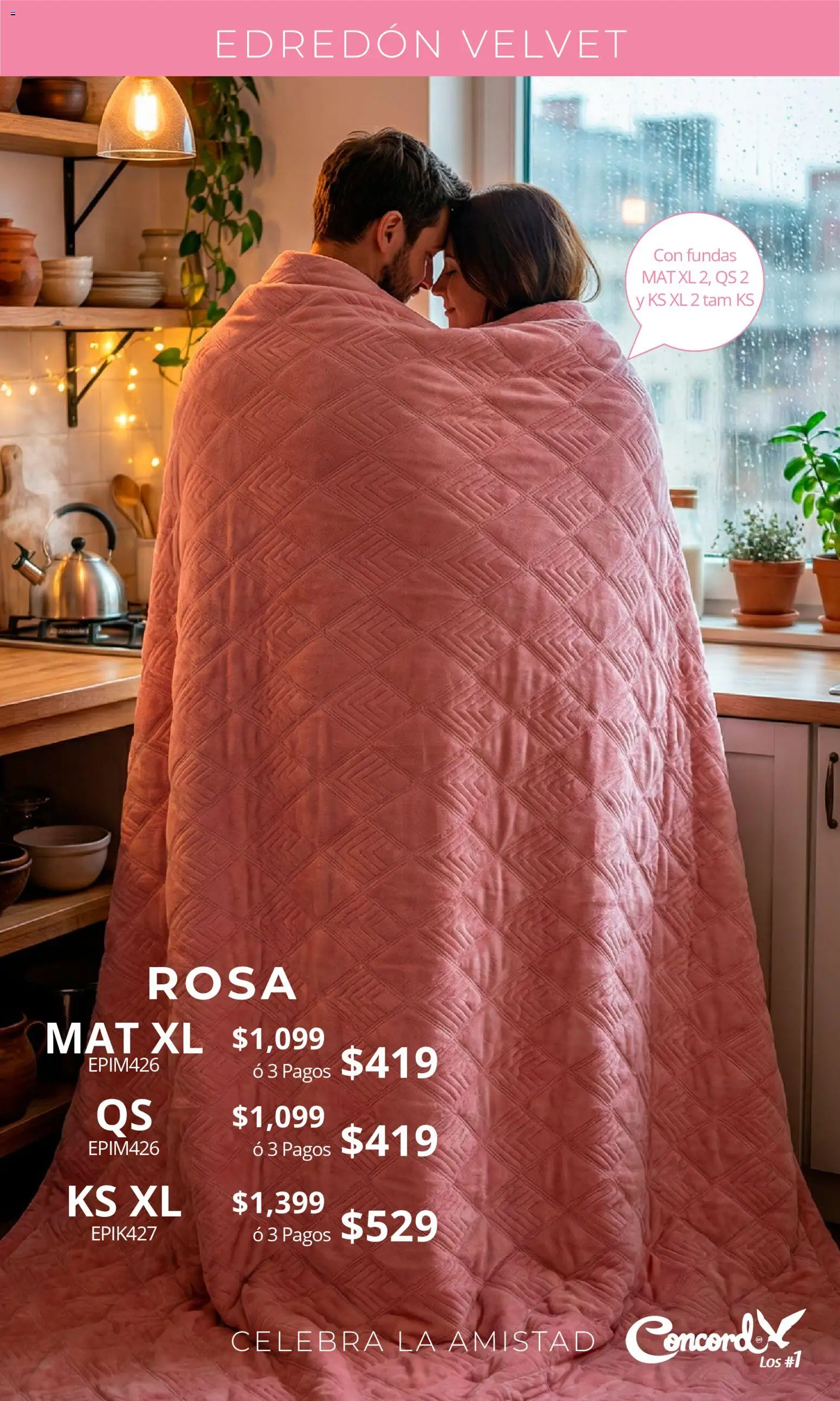 Nuevas ofertas de Colchas Concord válidas en toda la República Mexicana desde el 01.02.2026. ¡Encuentra las mejores ofertas en Colchas Concord catálogo San Valentín! | Página: 7