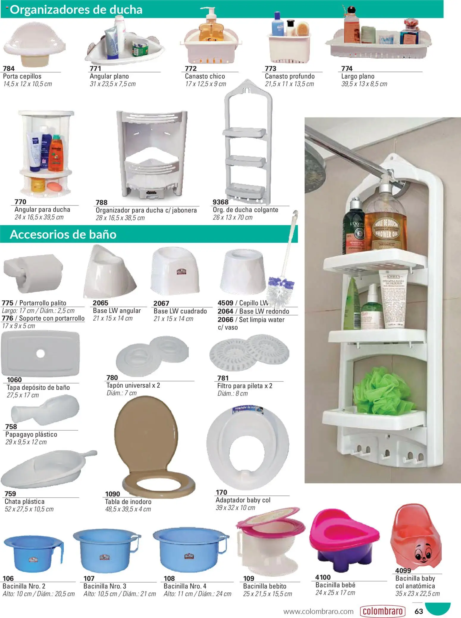 Colombraro catálogo │ válido desde el 26.01.2026 | Página: 63 | Productos: Jabonera, Baño, Ducha, Pileta