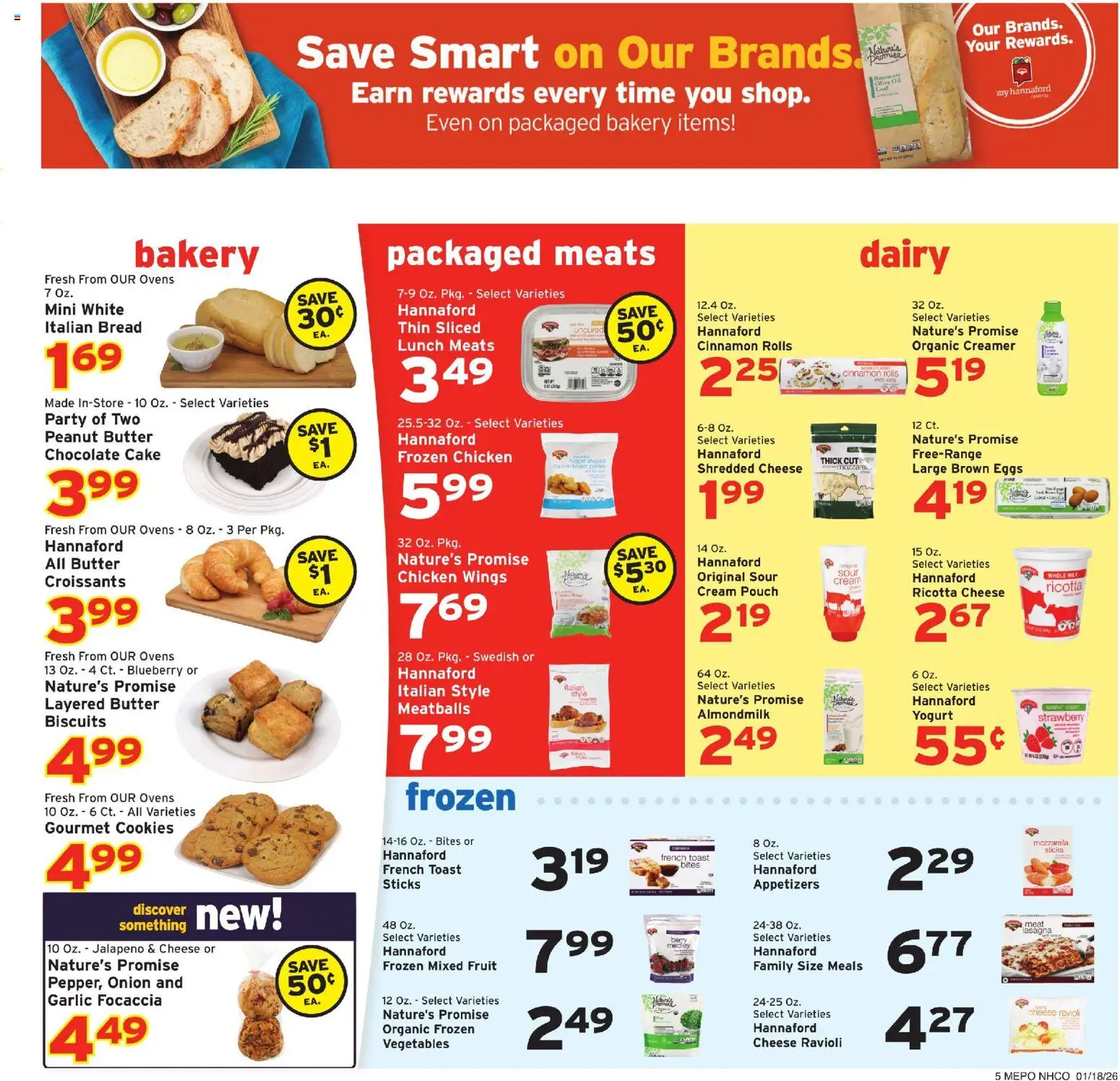 Hannaford Weekly Ad - valid from 18.01.2026 | Page: 5 | Products: Cheese, Yogurt, Cream, Onion