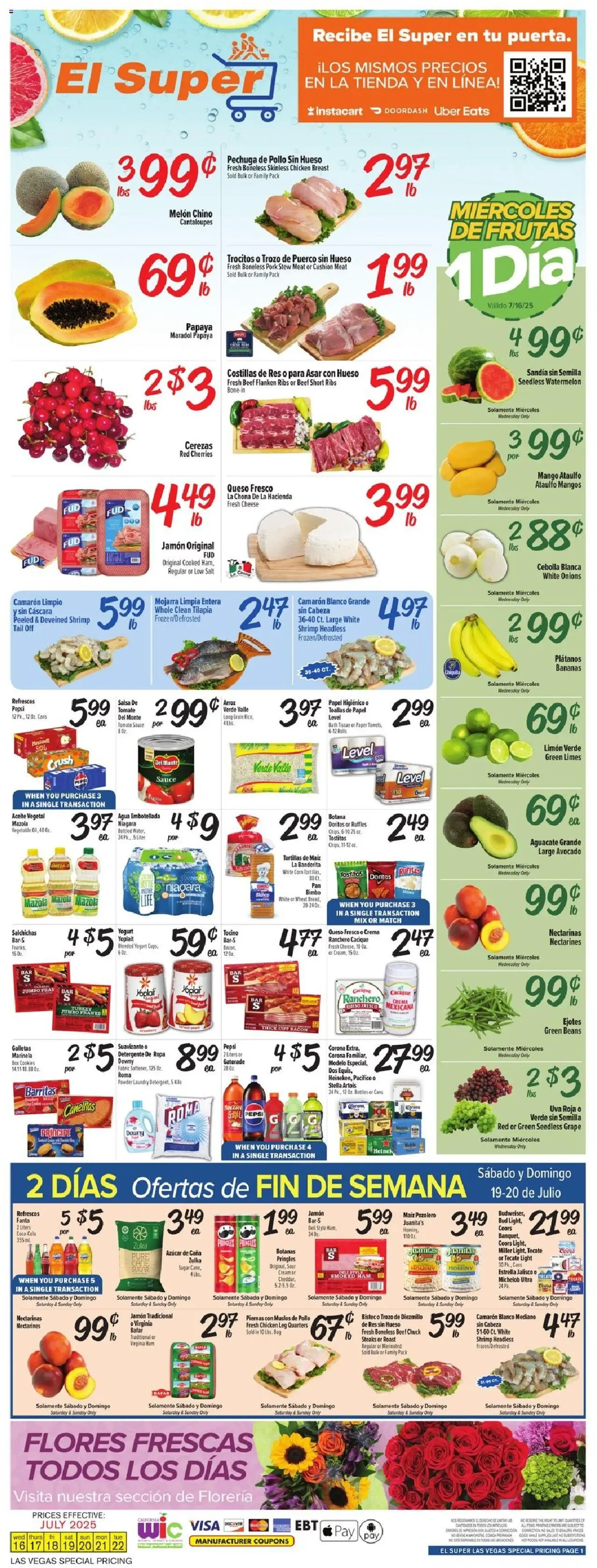 El Super Weekly Ad - NV - valid from 16.07.2025 | Page: 1 | Products: Cheese, Yogurt, Ham, Bag