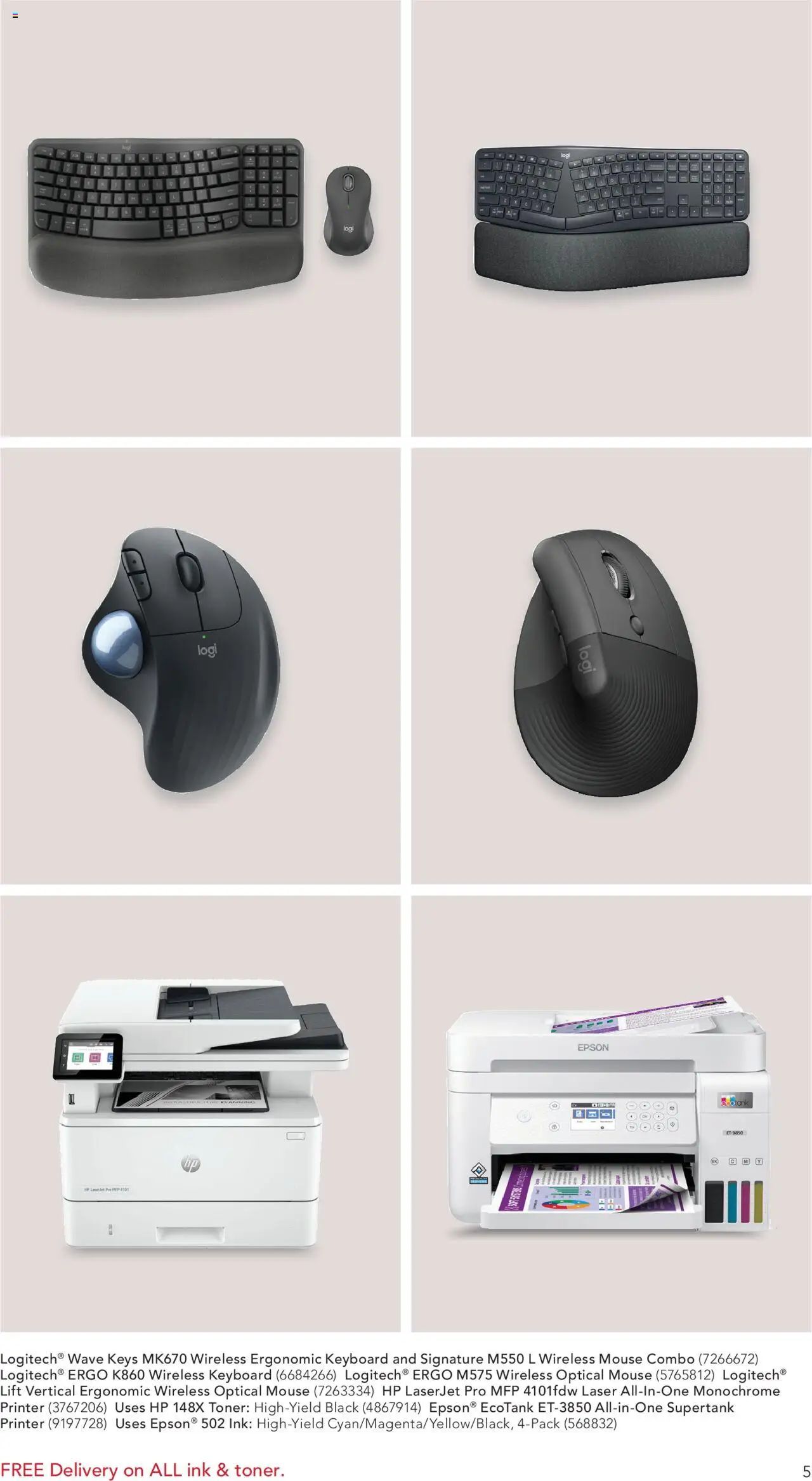 Office Depot Swing into Spring - valid from 24.03.2025 | Page: 5 | Products: Ink, Printer, Keyboard, Toner